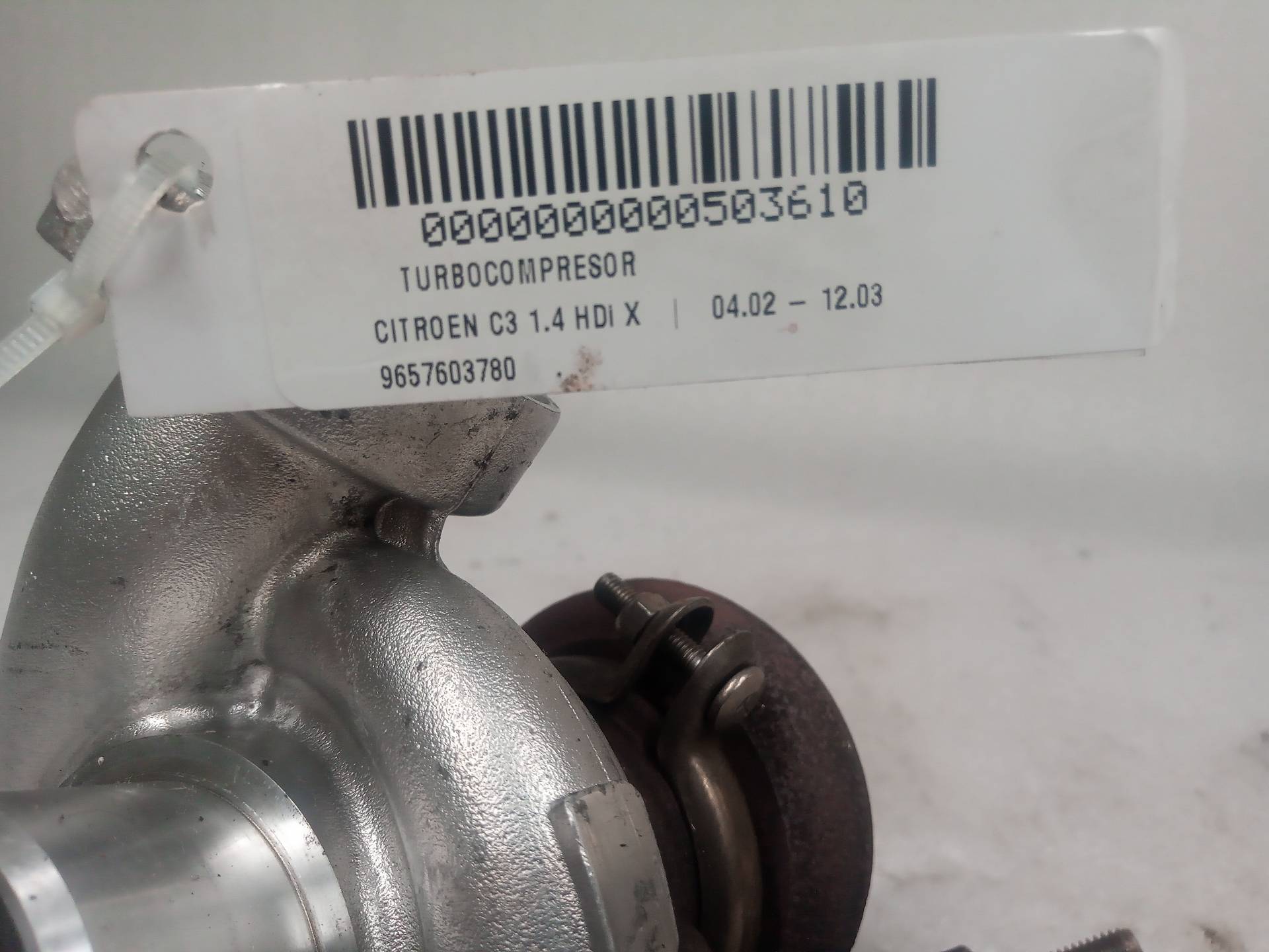 CITROËN C3 1 generation (2002-2010) Turbocharger 9657603780 23814690