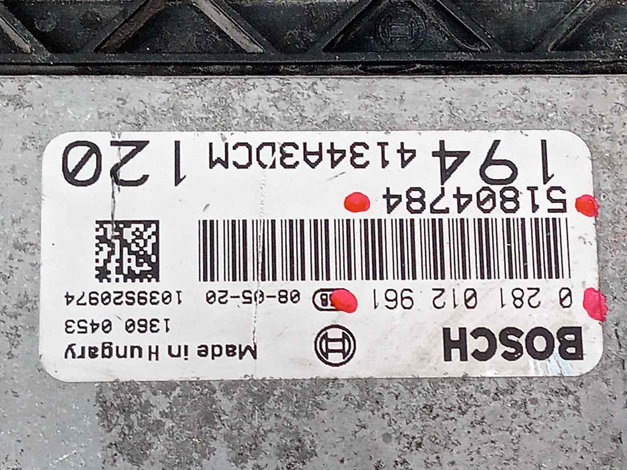 FIAT Croma 194 (2005-2011) Блок за управление на двигателя ECU 0281012961 23803436