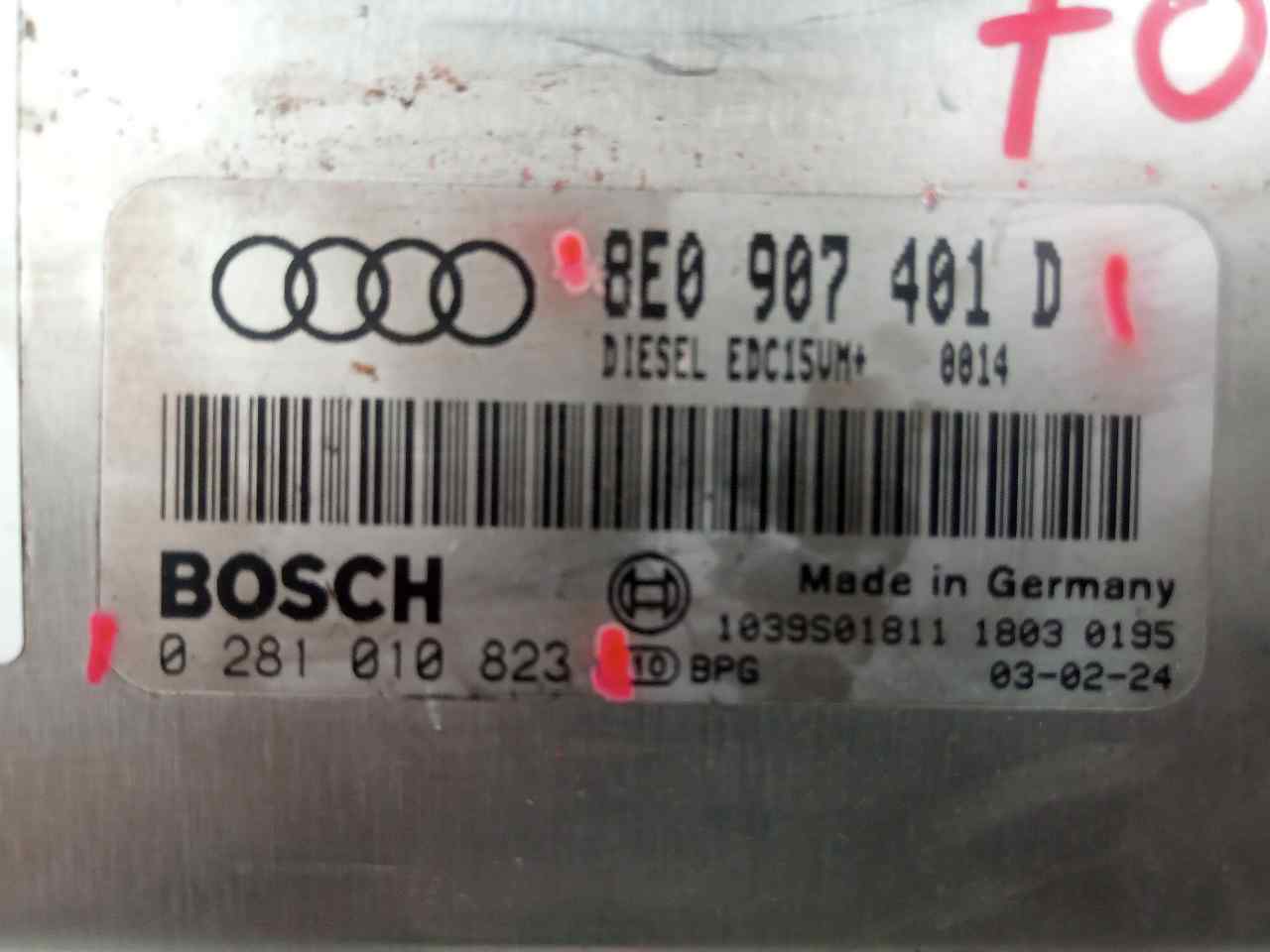 AUDI A4 B6/8E (2000-2005) Блок управления двигателем 0281010823 23802701