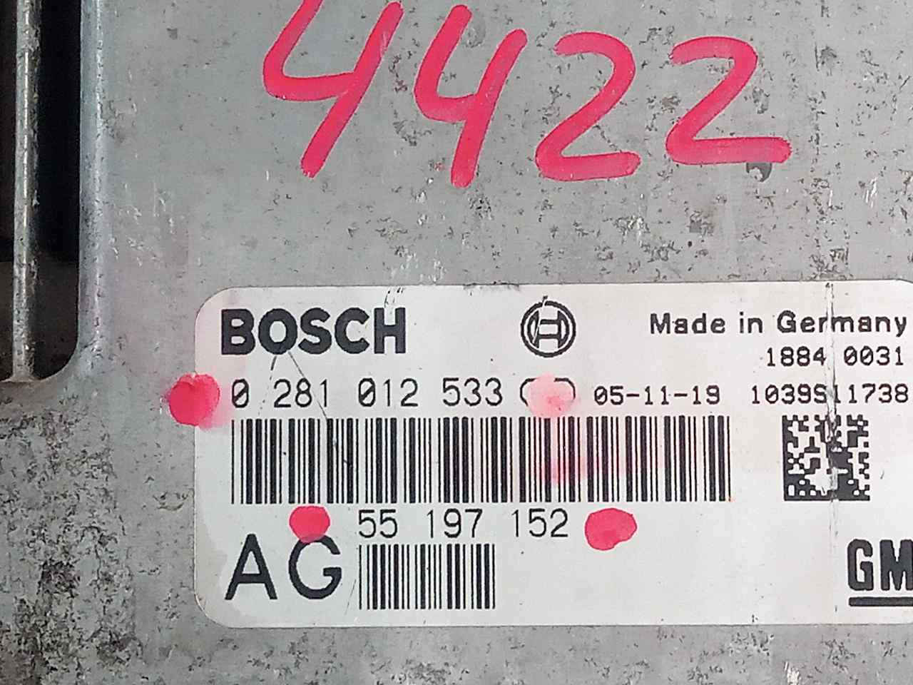Centralita motor uce 0281012533 de Opel Vectra c (z02) 2002-2004 120 CV - pieza usada