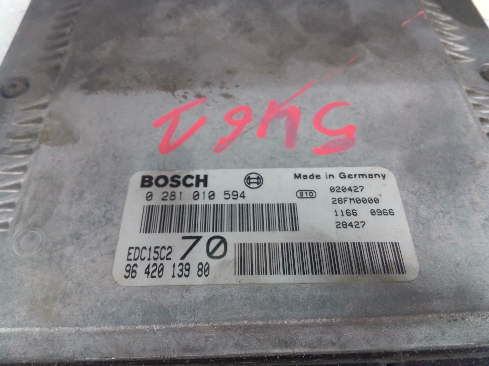 PEUGEOT 206 1 generation (1998-2009) Calculateur d'unité de commande du moteur 0281010594 20074004