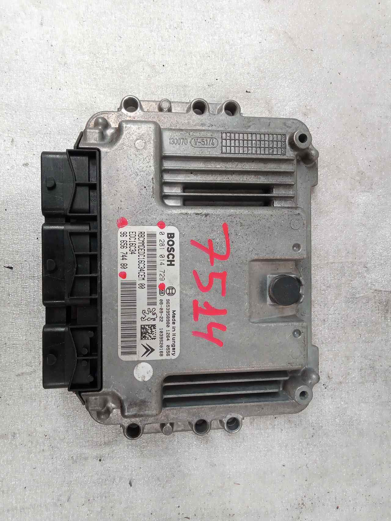 CITROËN C4 Picasso 1 generation (2006-2013) Variklio kompiuteris 0281014729 24855798