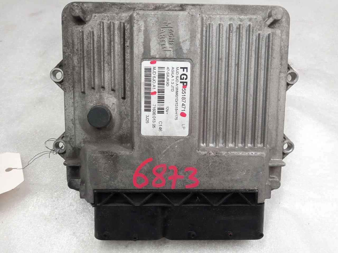 OPEL Agila 1 generation (2000-2007) Блок керування двигуном ECU MJD6JOA1 23802410