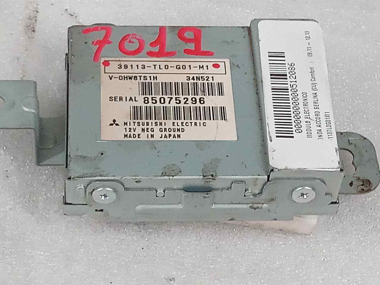 HONDA Accord 8 generation (2007-2015) Egyéb vezérlőegységek 39113TL0G01M1 23815099