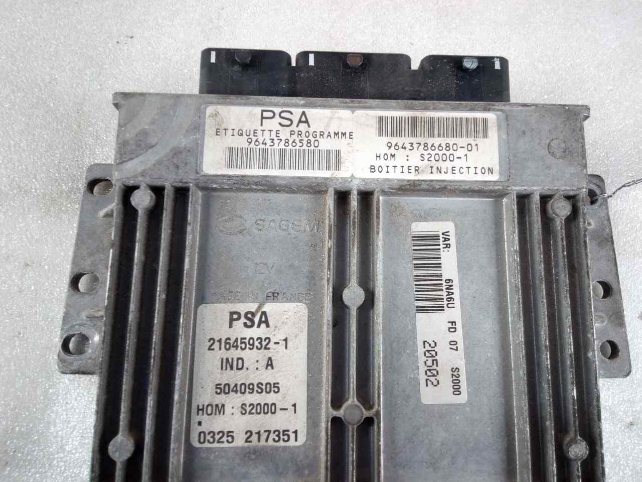 FIAT Xsara Picasso 1 generation (1999-2010) Engine Control Unit ECU 9643786580 20072530