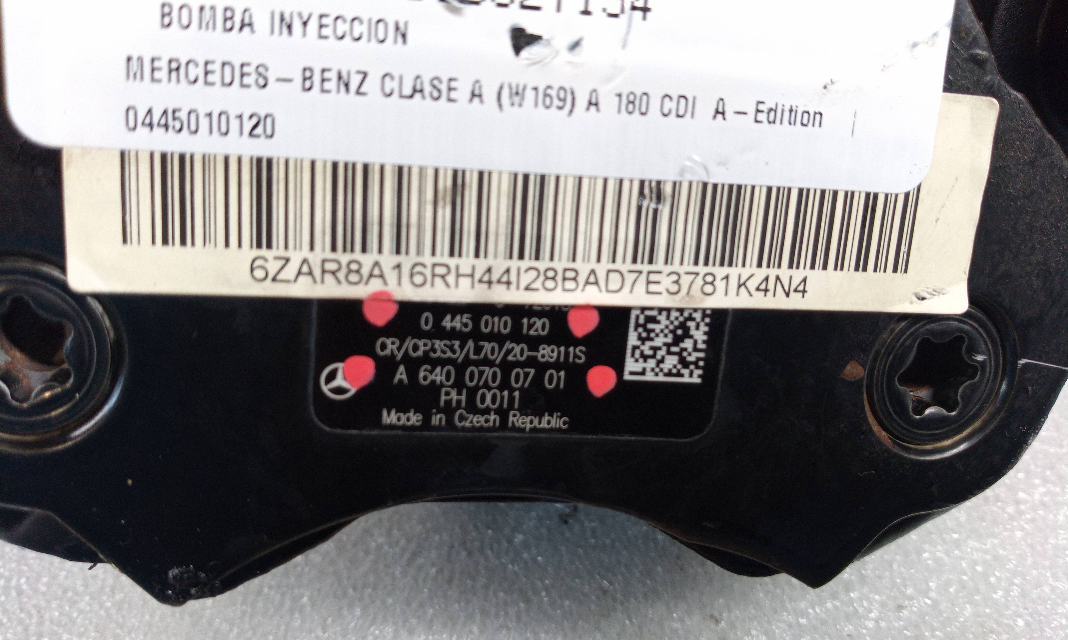 Injection pump 0445010120 de Mercedes-benz Clase a (bm 169) 2004-2012 con 135000 km - pieza usada