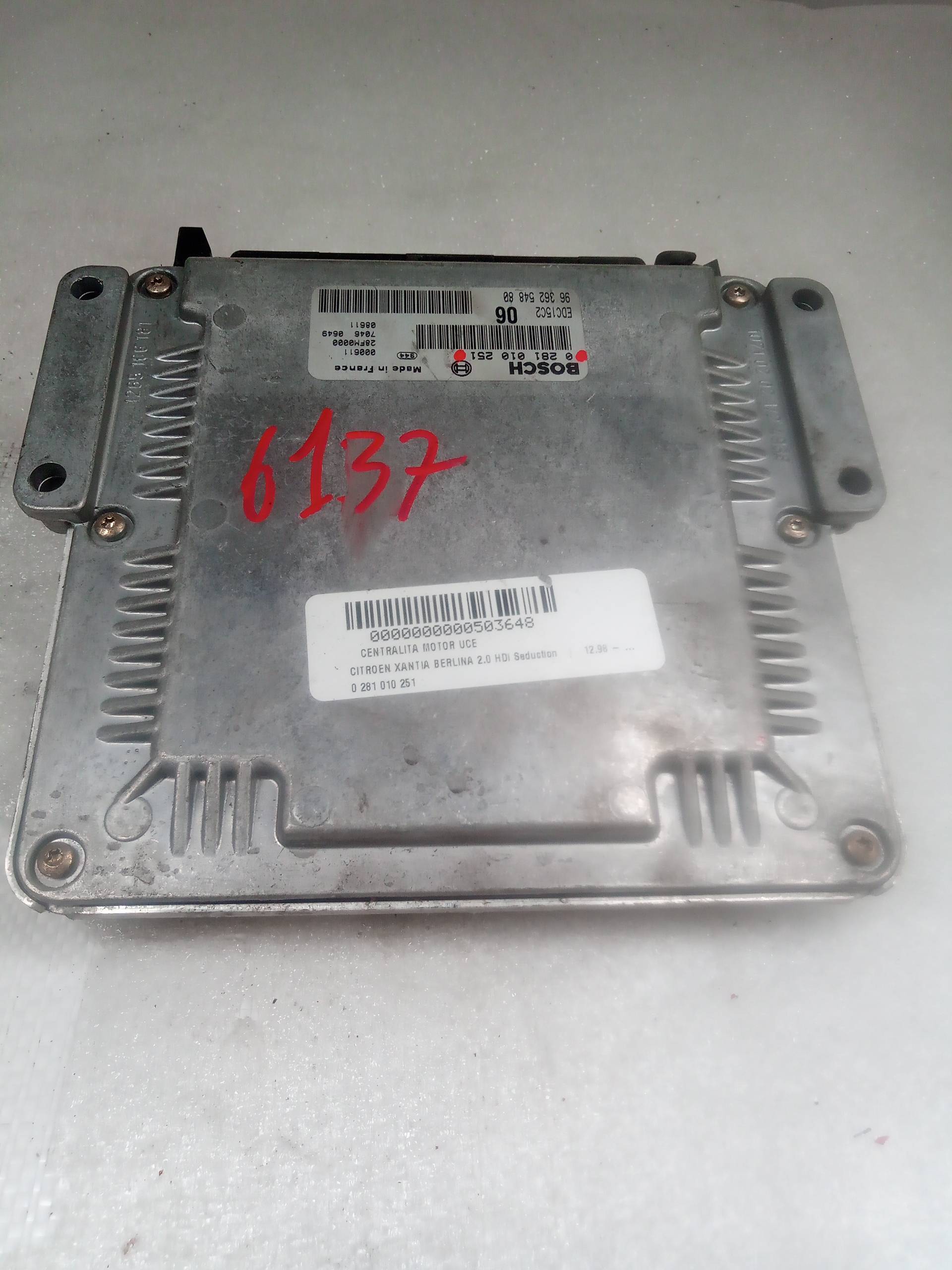 CITROËN Xantia X2 (1998-2001) Motorkontrollenhet ECU 0281010251 23801496