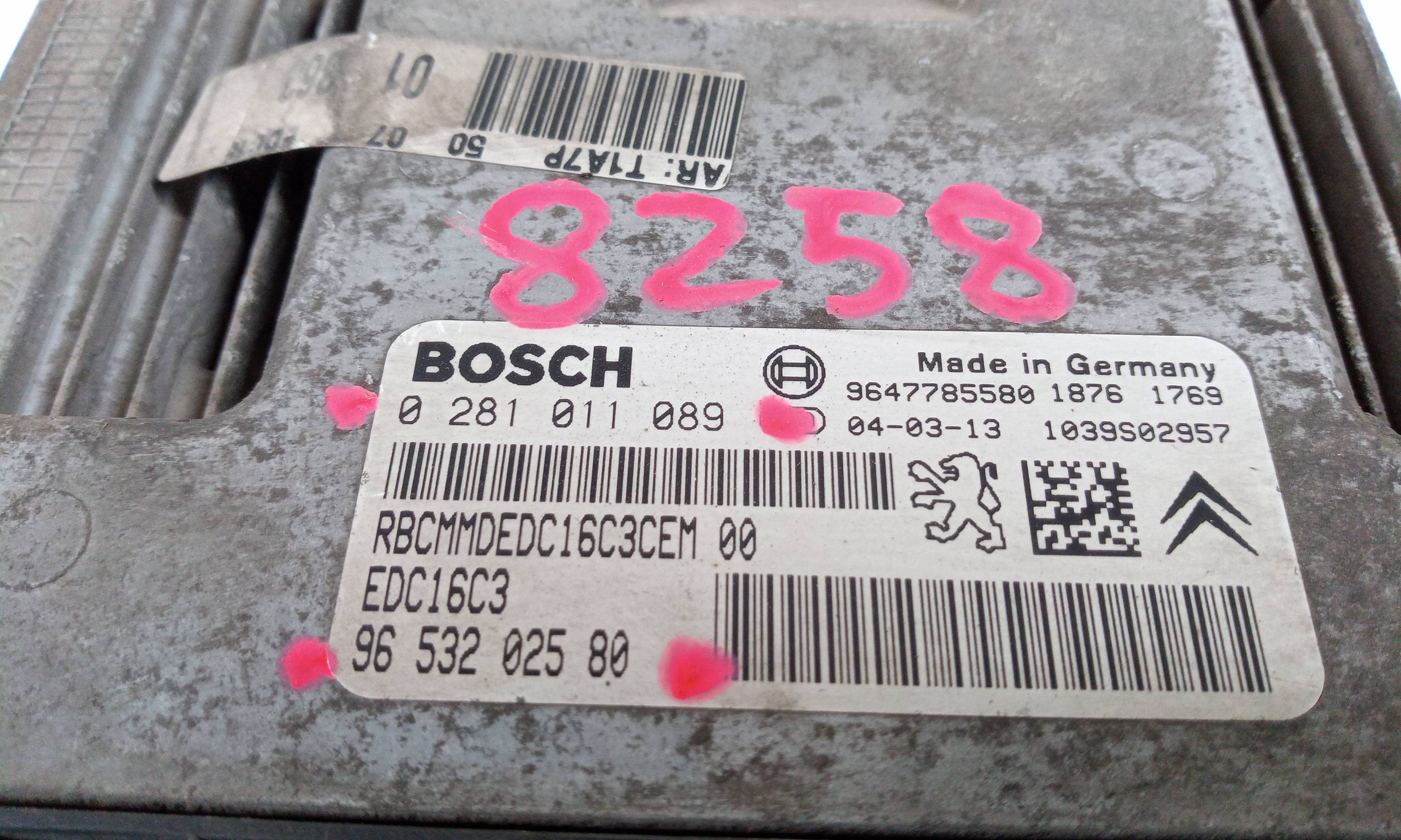 Switchboard engine uce 1NDTV 0281011089 de Toyota Auris (_e15_) 2007-2012 - pieza usada