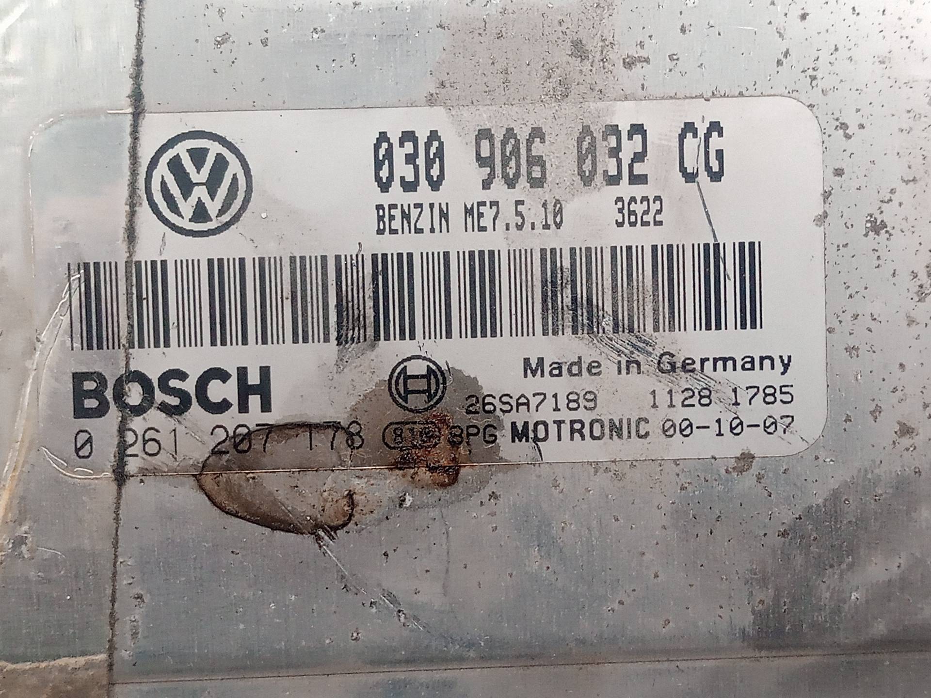 Centralita motor uce AKK 0261207178 de Volkswagen Polo (6n2) 1999-2001 60 CV - pieza usada