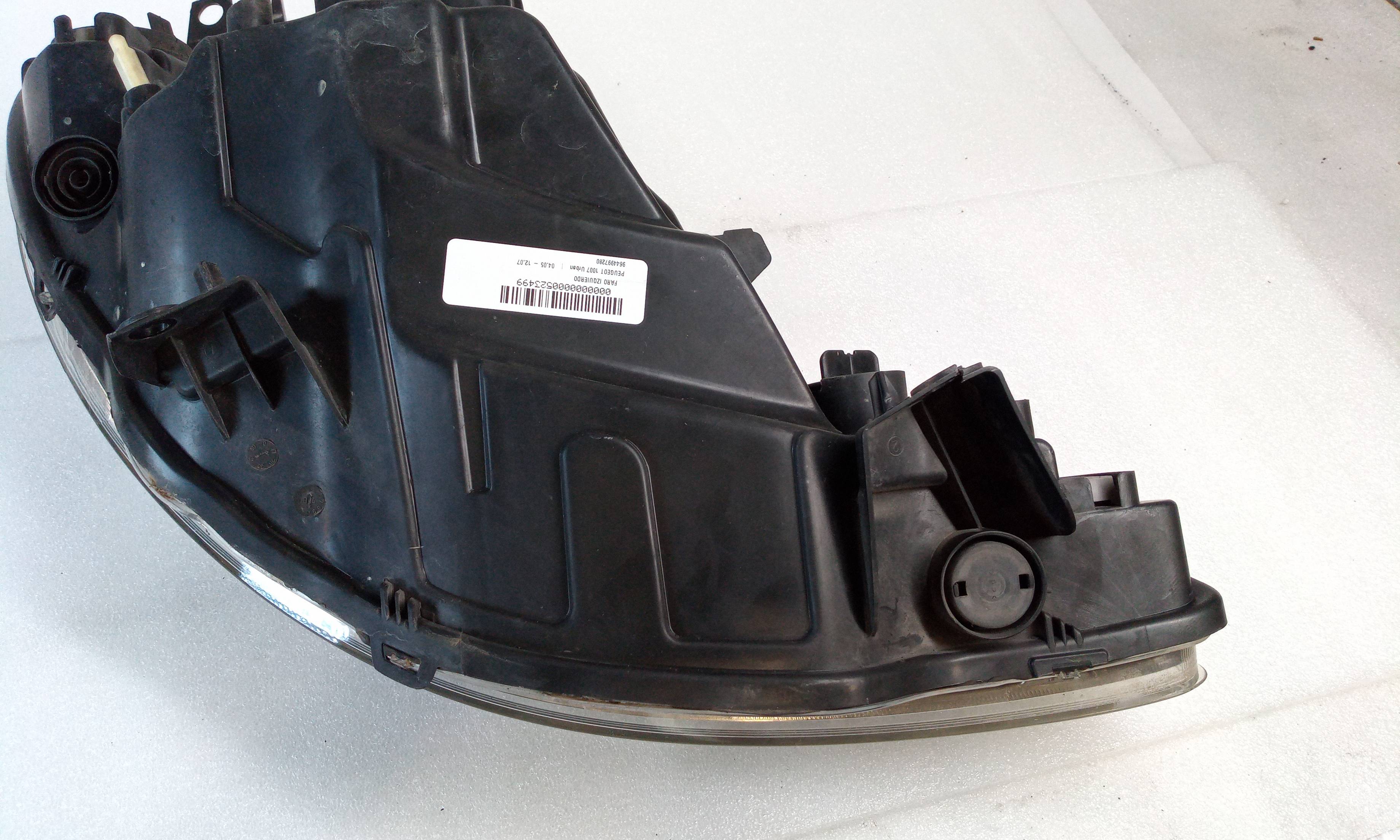 Faro izquierdo 9644997280 de Peugeot 1007 (km_) 2005-0 - pieza usada