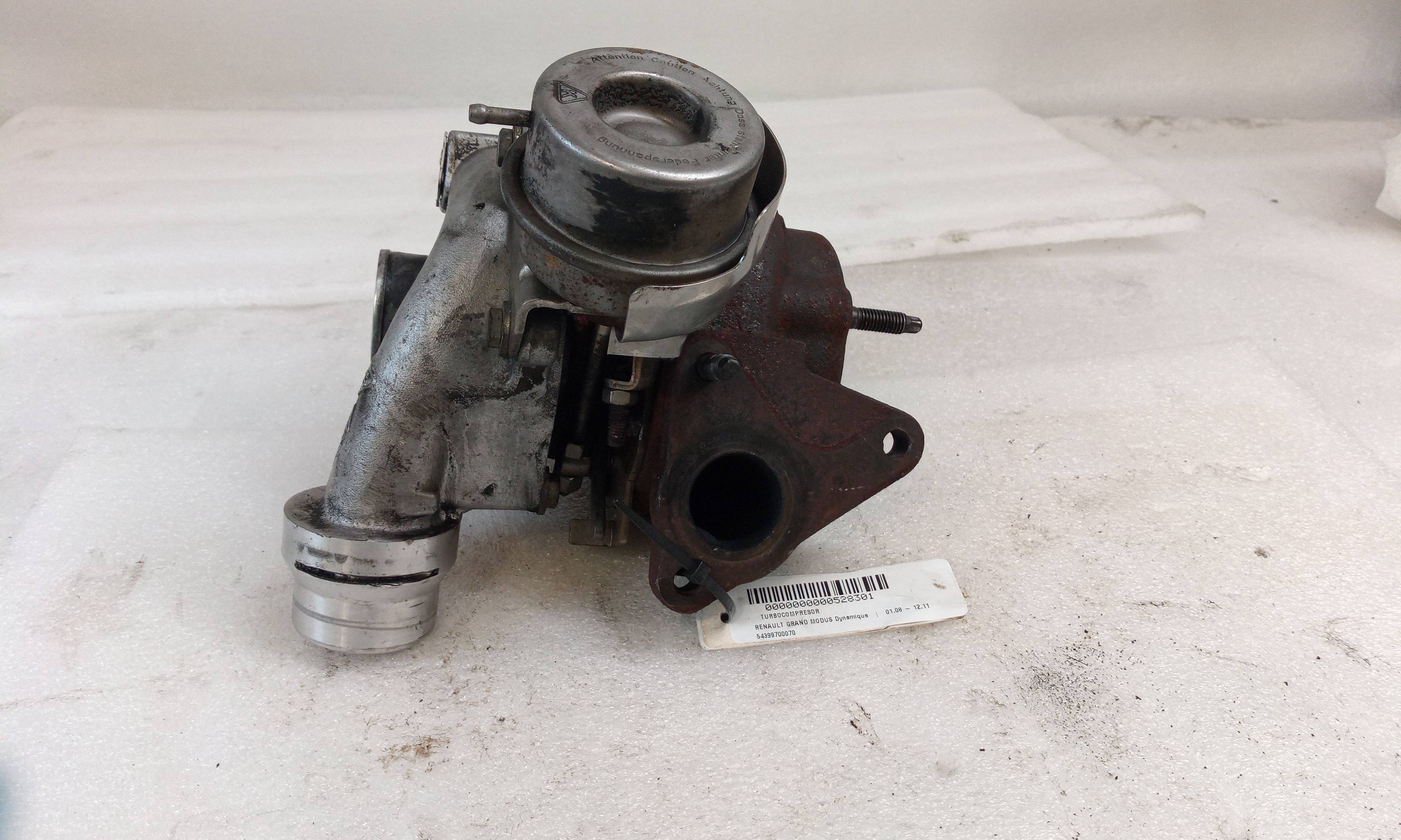 Turbocompresor 54399700070 de Renault Grand modus 0-0 106 CV con 274000 km - pieza usada