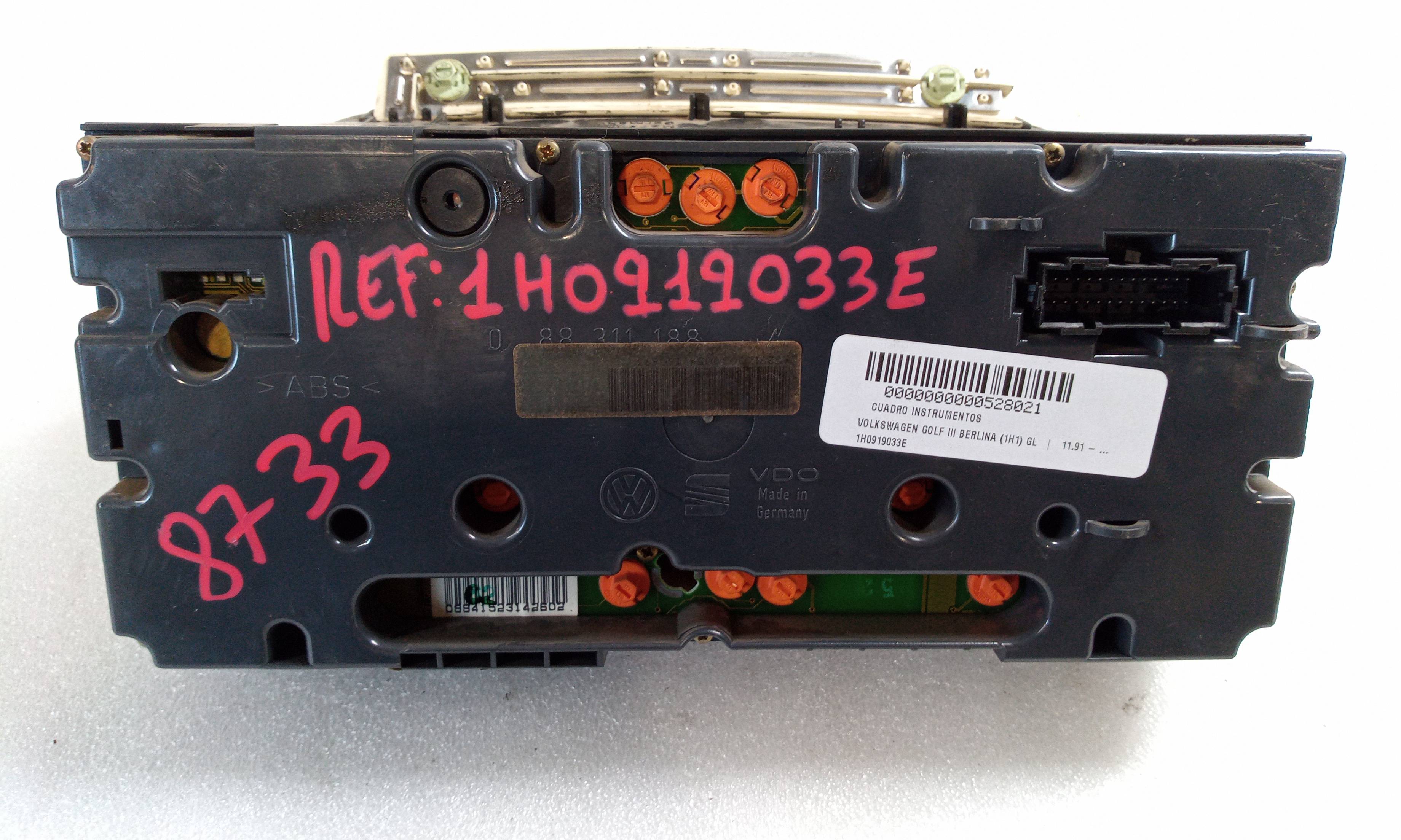Cuadro de instrumentos AKL 1H0919033E de Volkswagen Golf iii (1h1) 1991-1997 - pieza usada