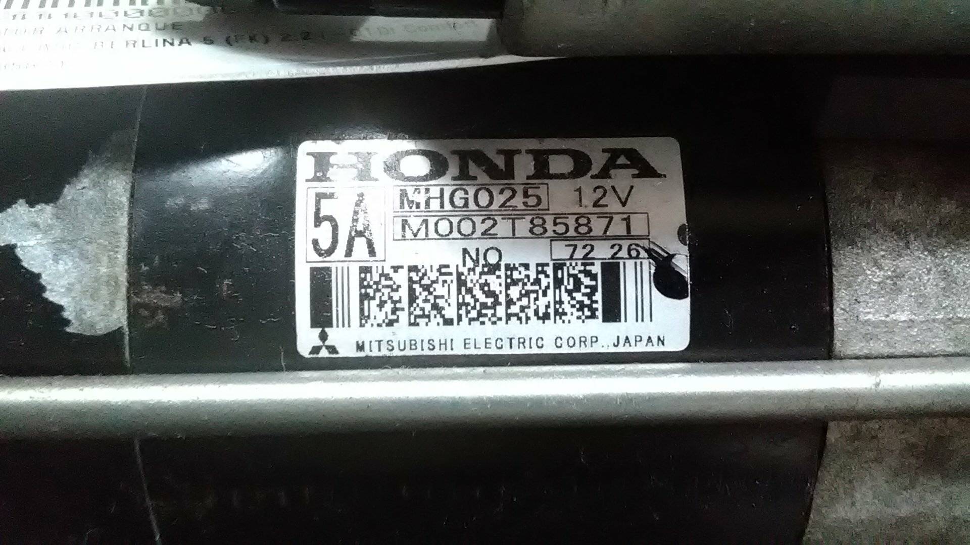 HONDA Civic 8 generation (2005-2012) Starteris M002T85871 20008232