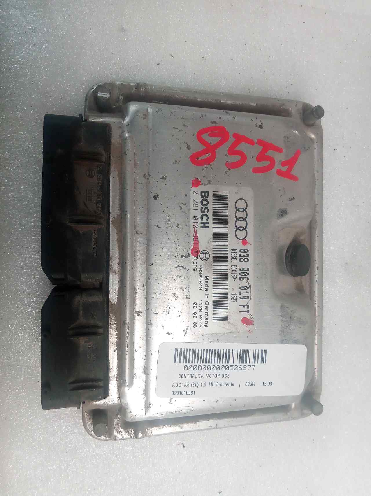 Switchboard engine uce ASZ 0281010981 de Audi A3 (8l1) 1997-2001