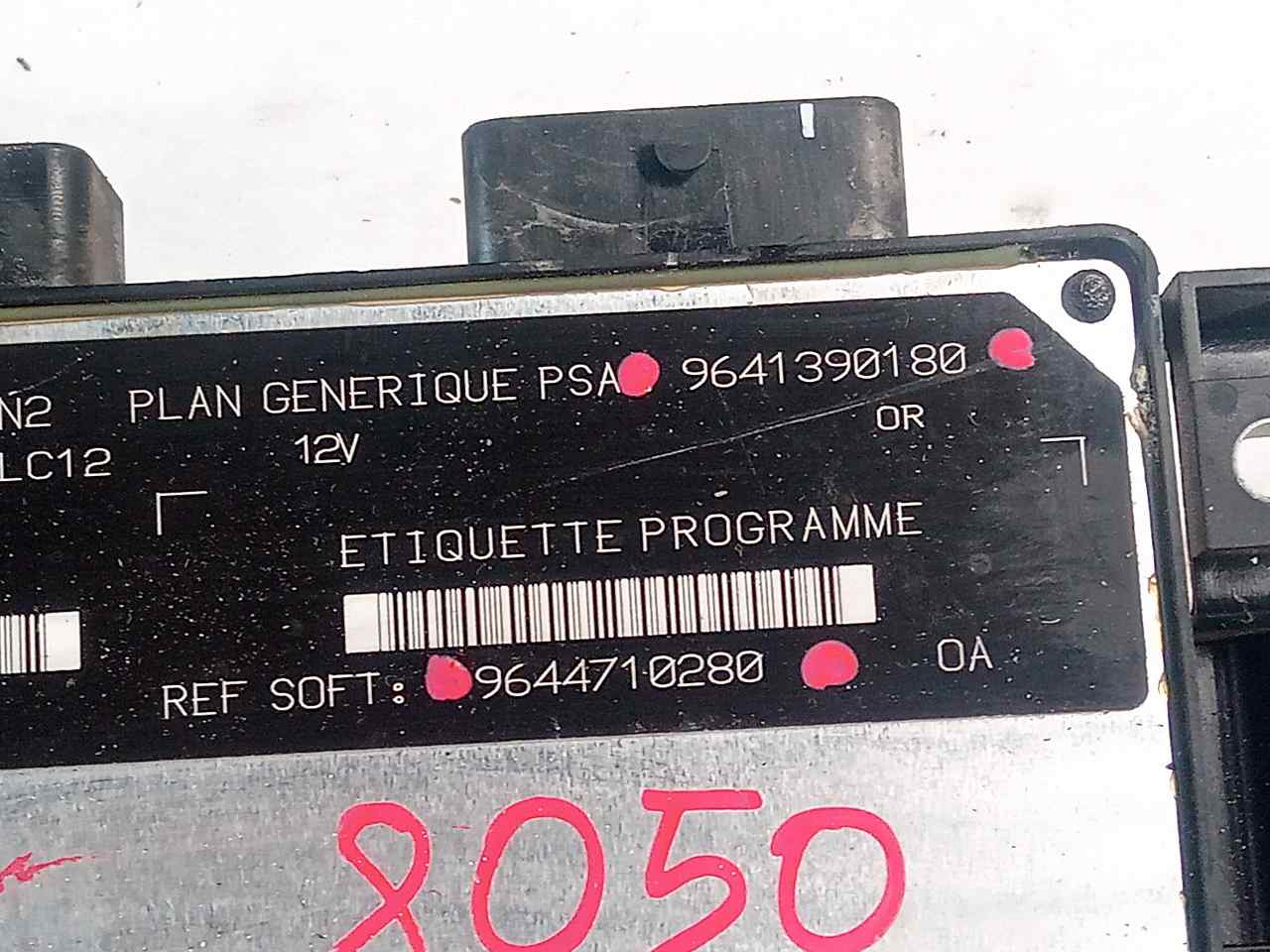 Centralita motor uce WJY 9641390180 de Peugeot 206 hatchback (2a/c) 1999-2009 69 CV con 57262 km - pieza usada