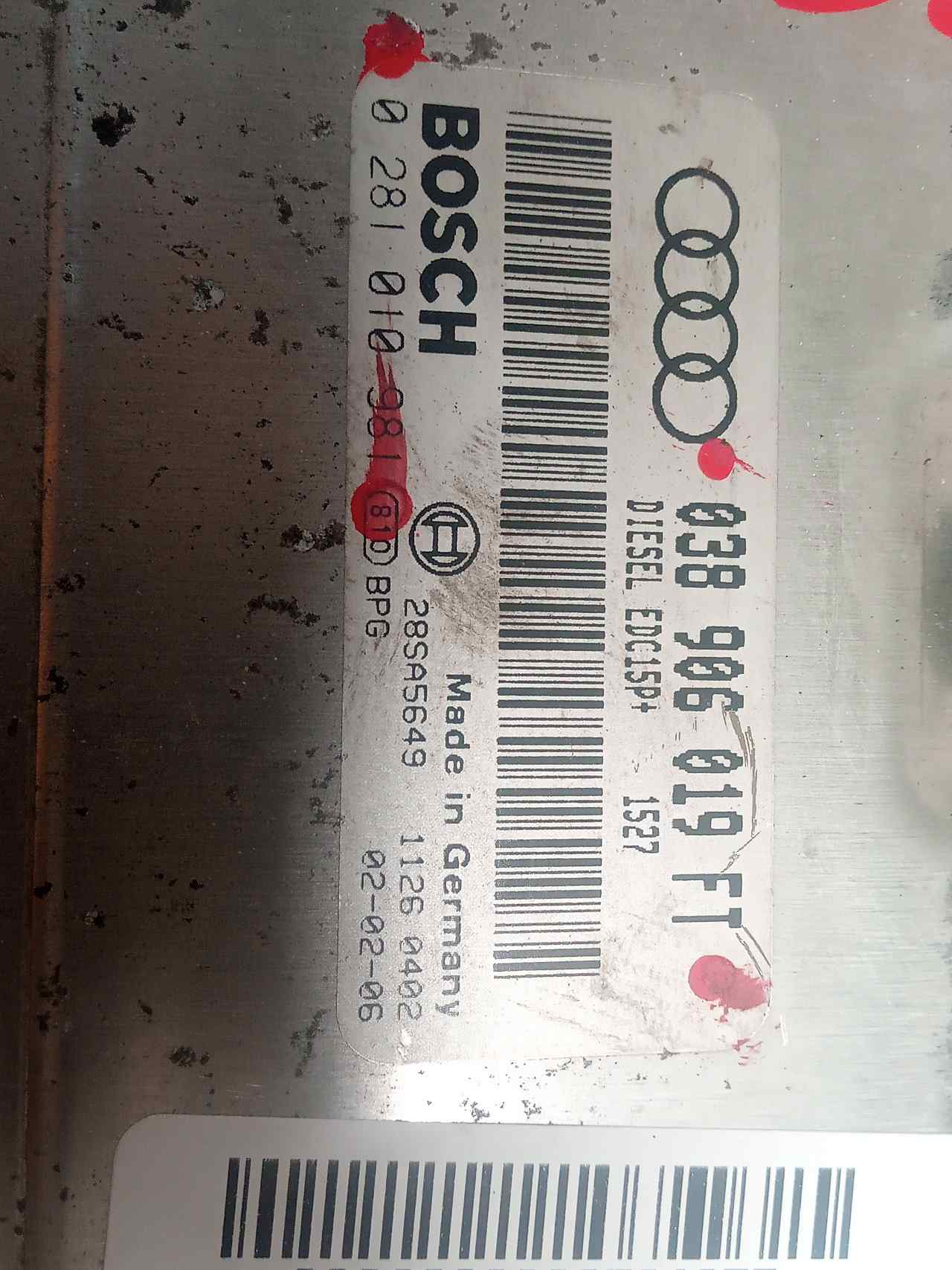 Switchboard engine uce ASZ 0281010981 de Audi A3 (8l1) 1997-2001 - pieza usada
