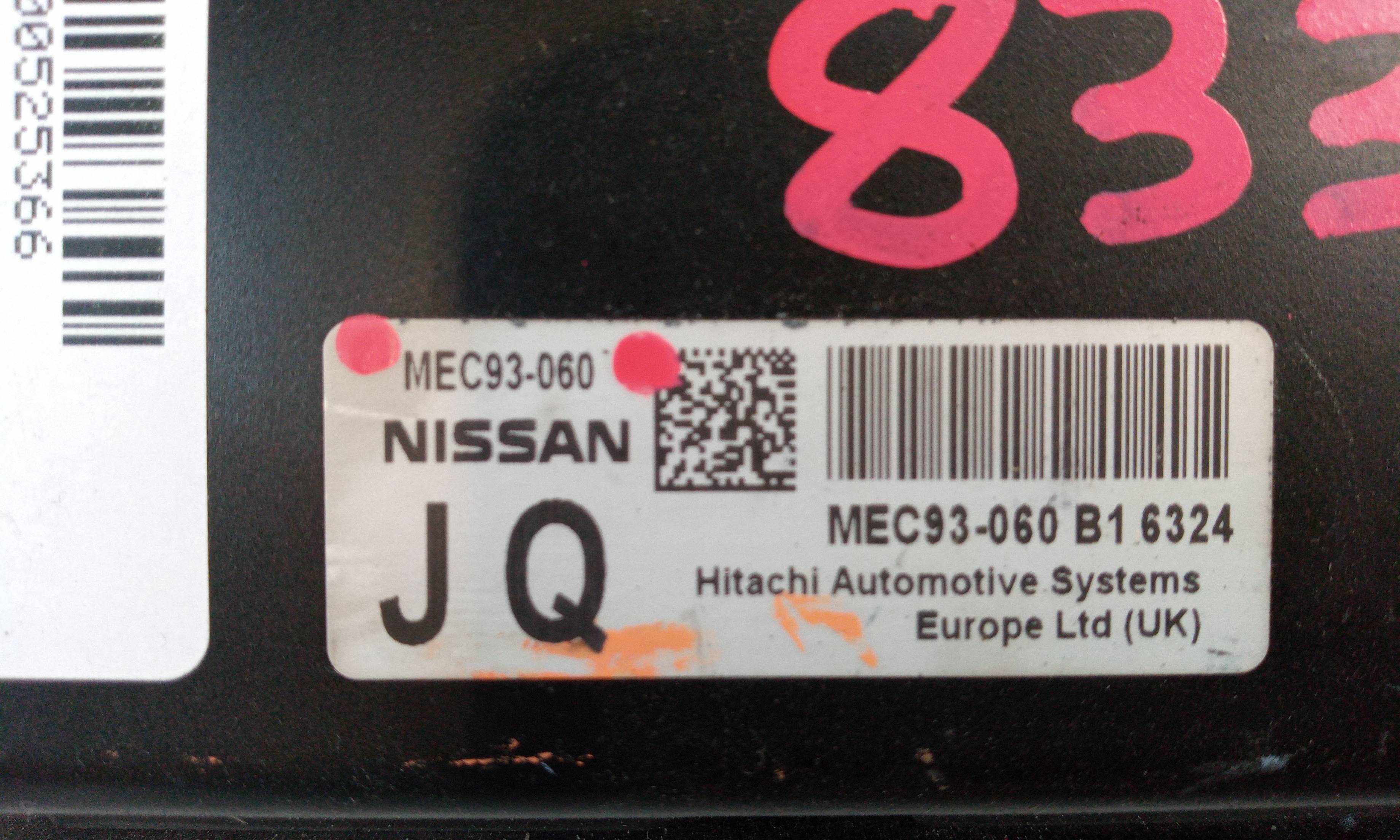 Centralita motor uce HR16DE MEC93060 de Nissan Note (e11e) 2006-2009 - pieza usada