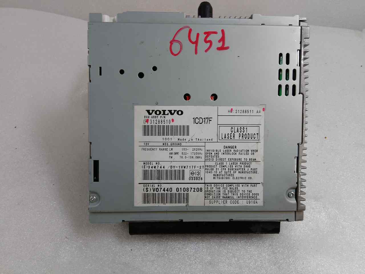 VOLVO V50 1 generation (2003-2012) Zenelejátszó GPS nélkül 31288510 24827331