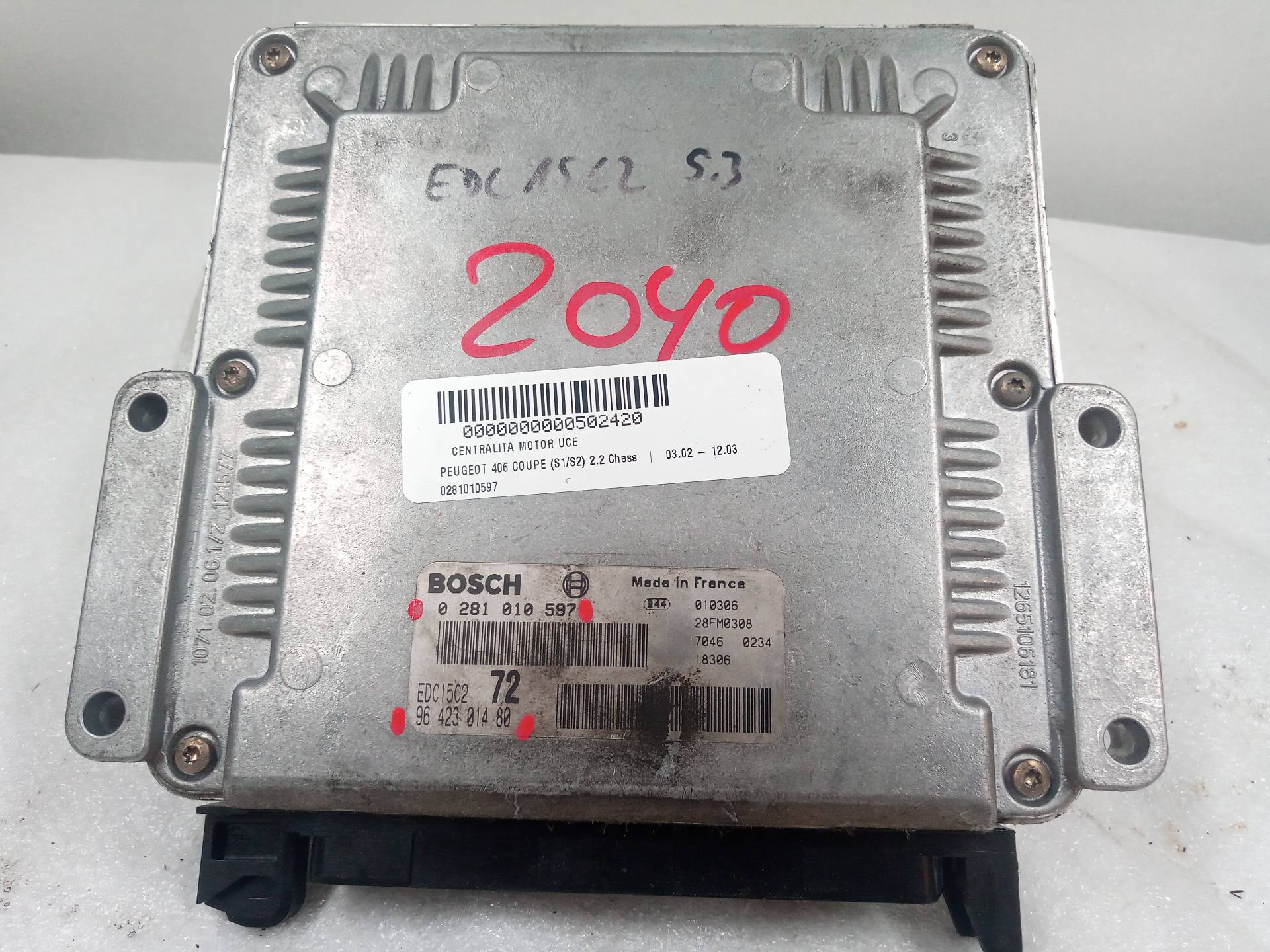 PEUGEOT 406 1 generation (1995-2004) Блок керування двигуном ECU 0281010597 23801304