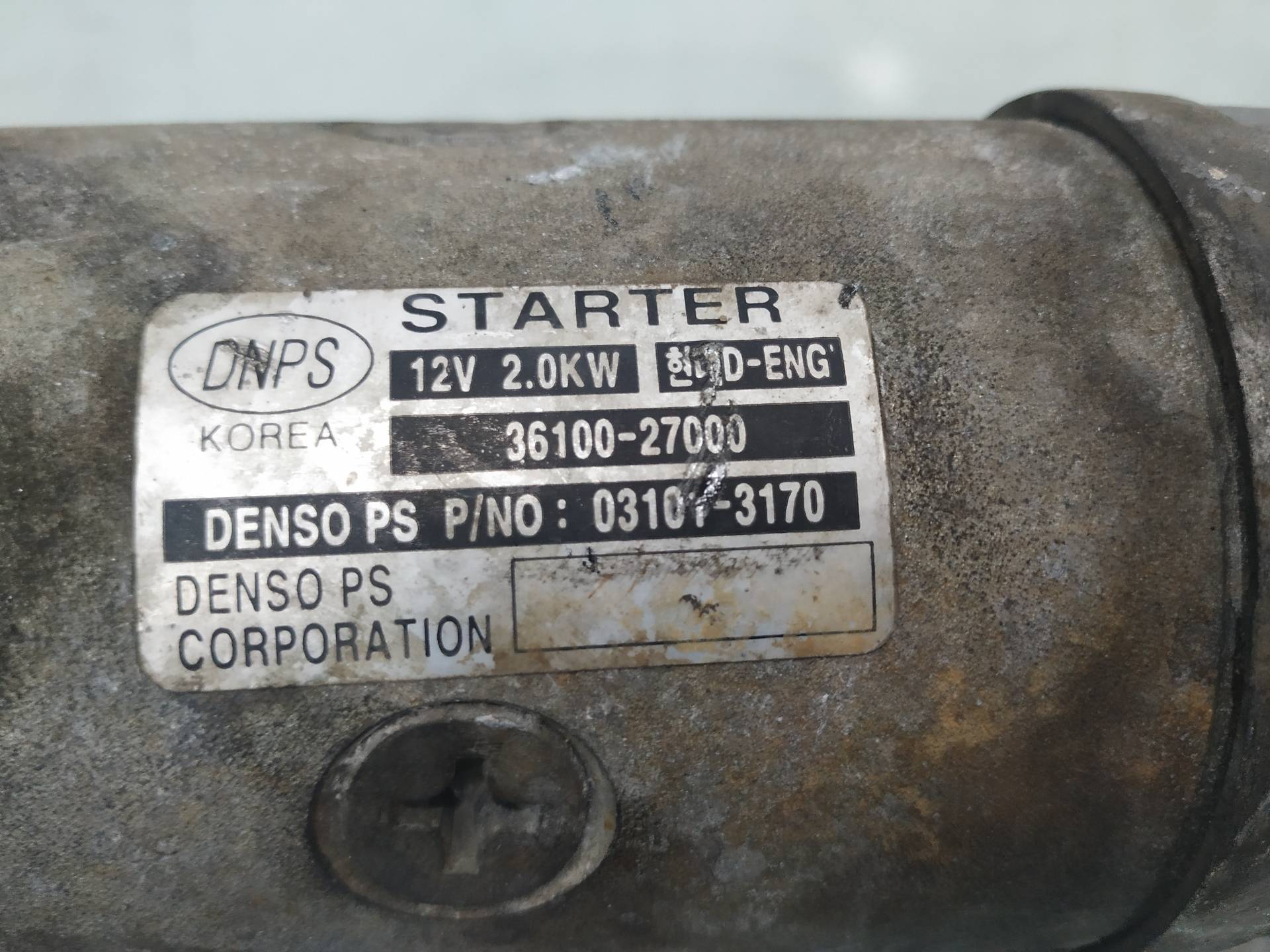 KIA Cerato 1 generation (2004-2009) Starter Motor 3610027000 19058804