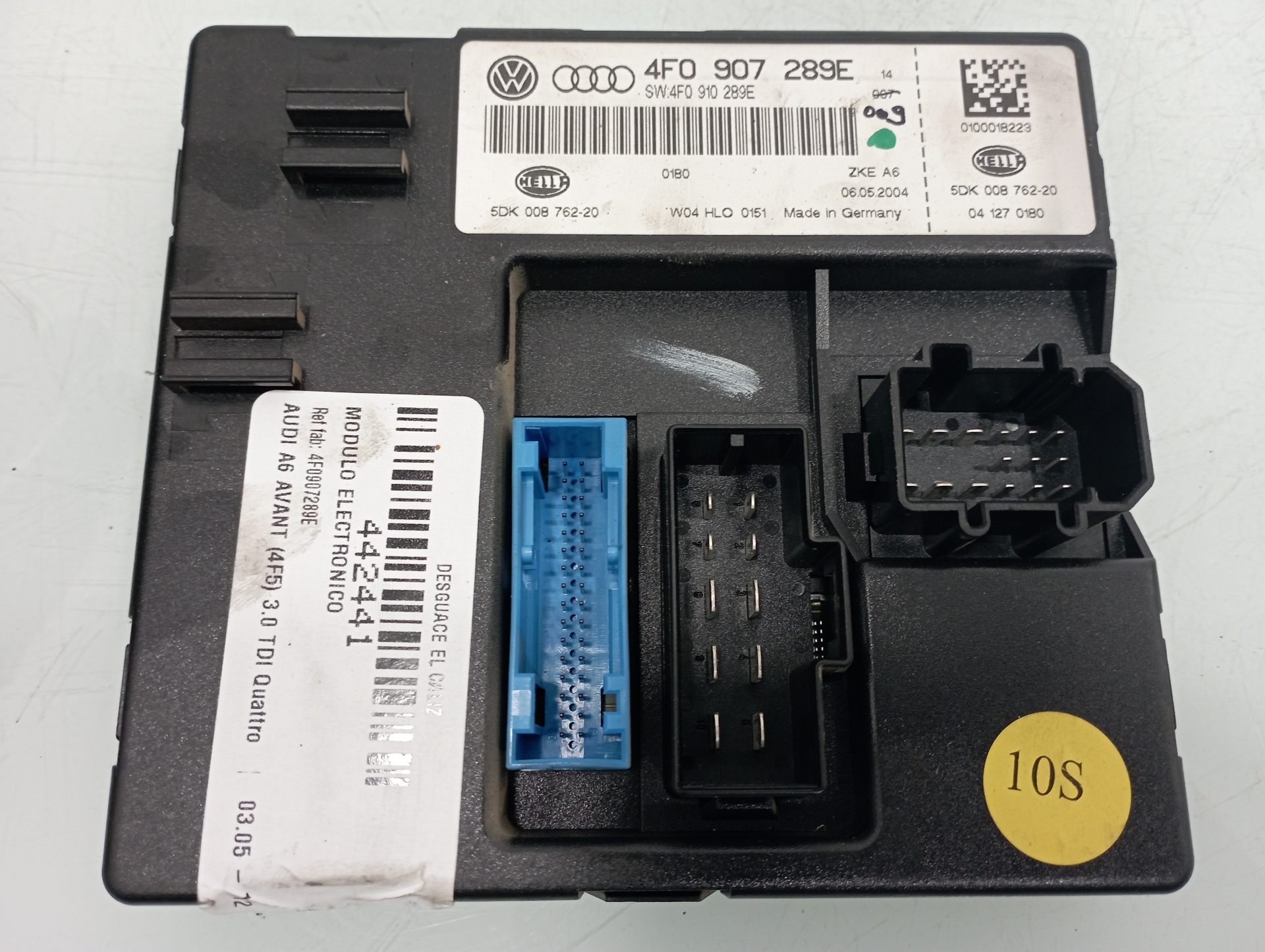 AUDI A6 C6/4F (2004-2011) Other Control Units 4F0907289E 19107113