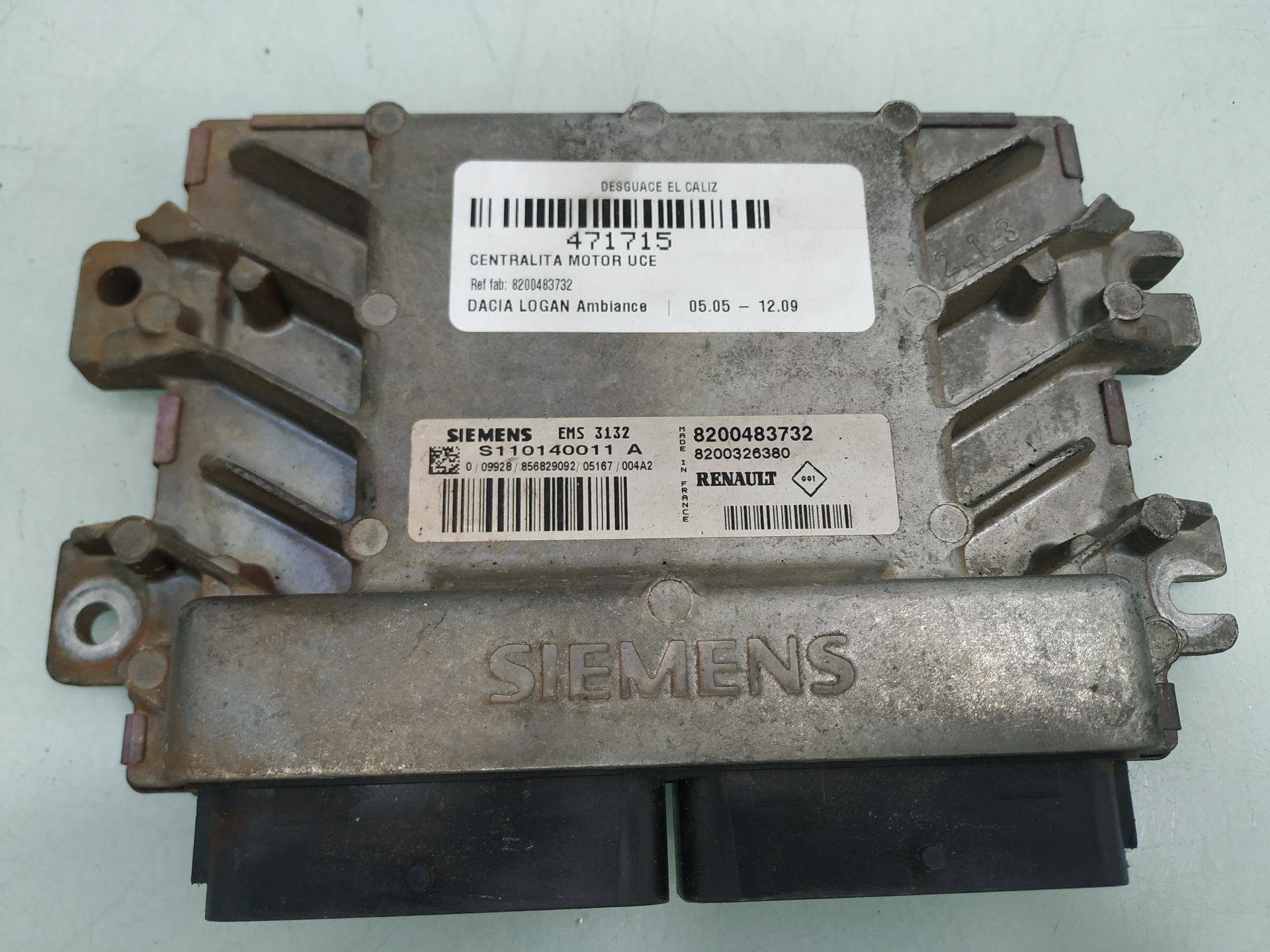 MAZDA Logan 1 generation (2004-2012) Motorkontrollenhet ECU 8200483732 24920922