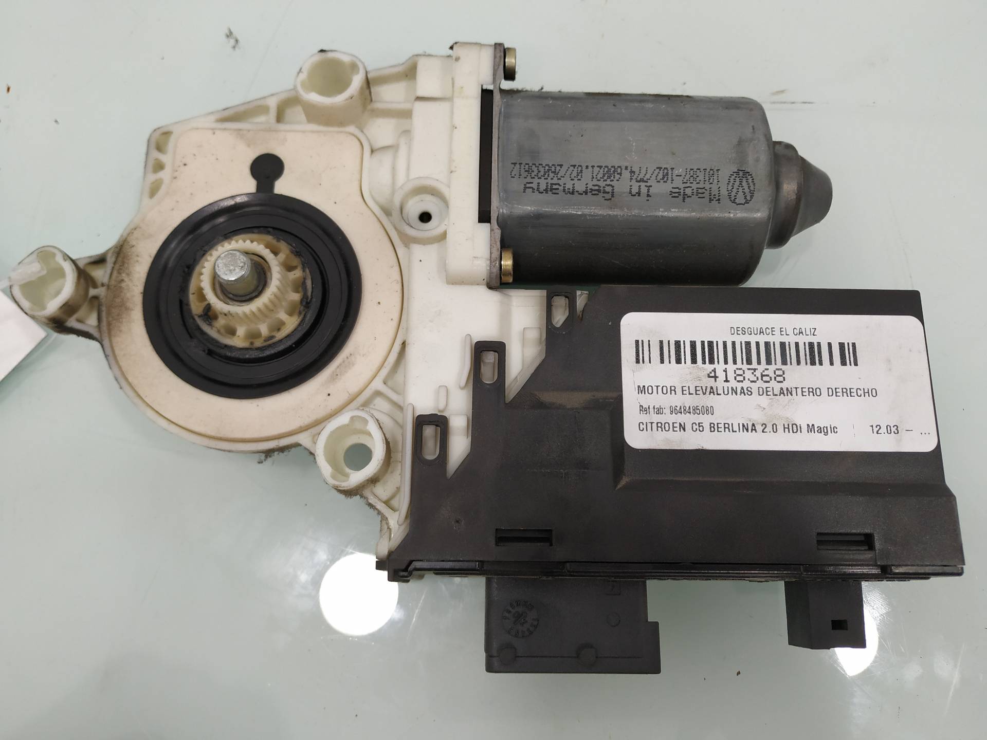 CITROËN C5 1 generation (2001-2008) Front Right Door Window Control Motor 9648485080 19190815