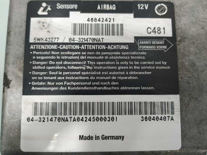 ALFA ROMEO 147 2 generation (2004-2010) Блок управління системою SRS 0046842421 18896146