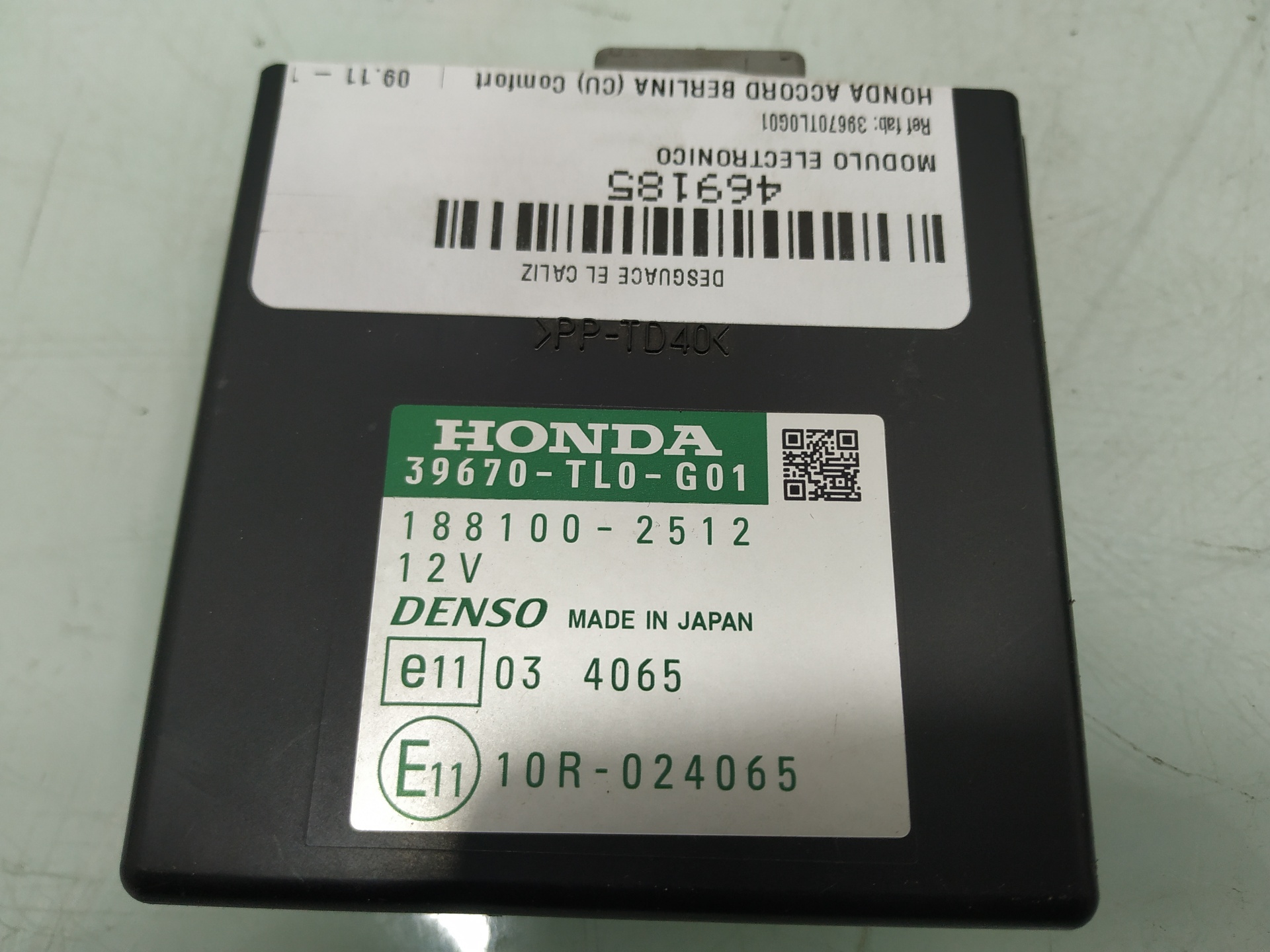 HONDA Accord 8 generation (2007-2015) Kiti valdymo blokai 39670TL0G01 24919347