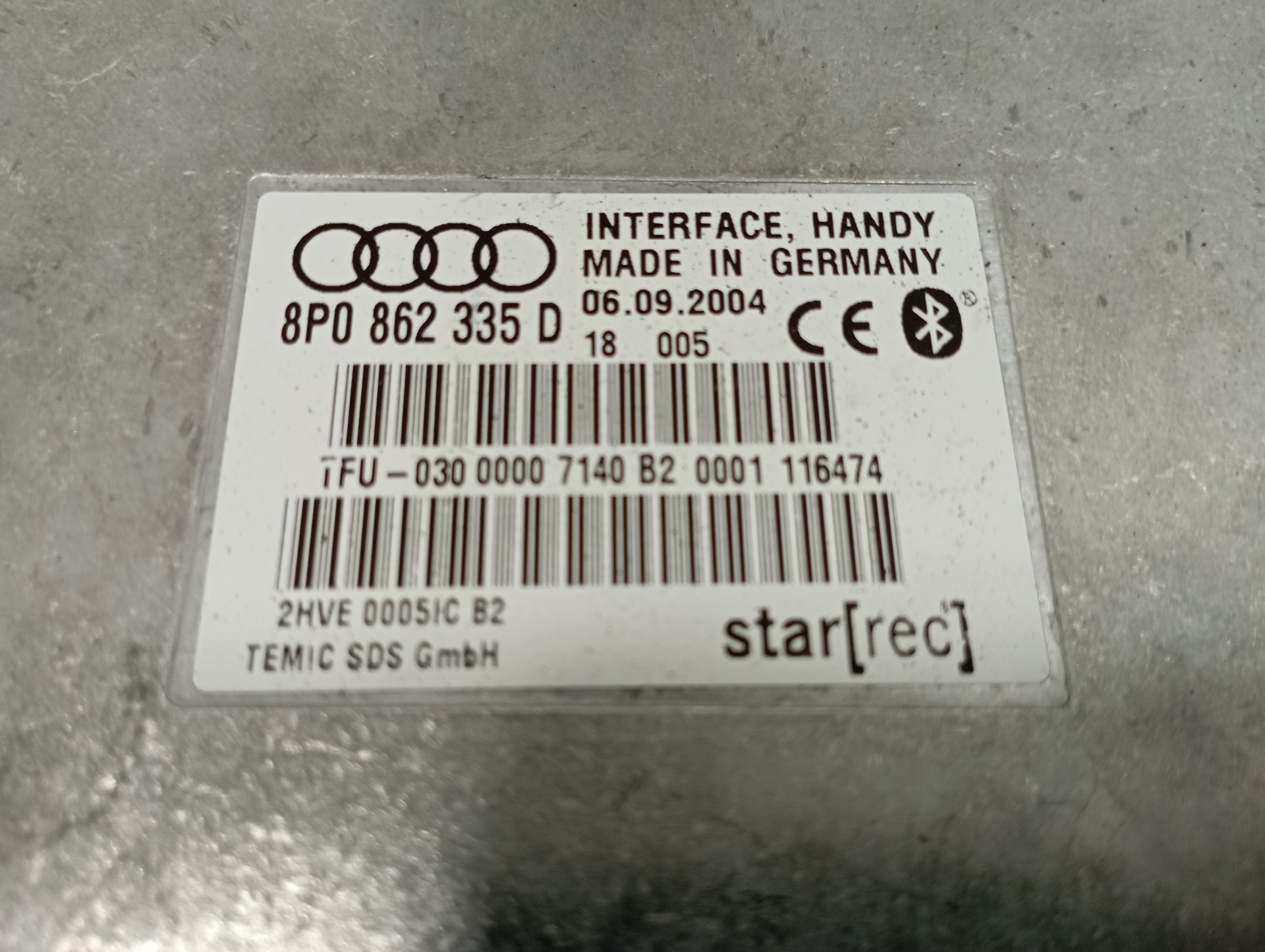 AUDI A3 8P (2003-2013) Další řídící jednotky 8P0862335D 19422060