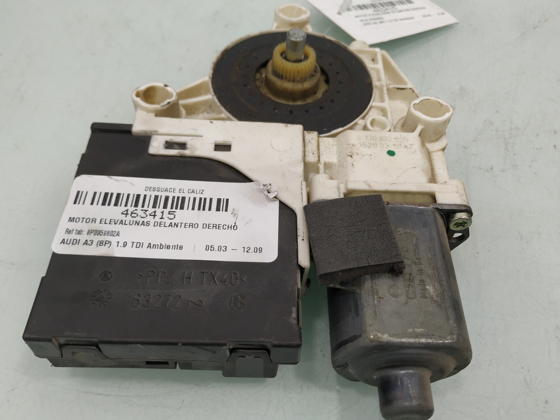 AUDI A2 8Z (1999-2005) Motor de control geam ușă dreapta față 8P0959802A,8P0959802A 22852643