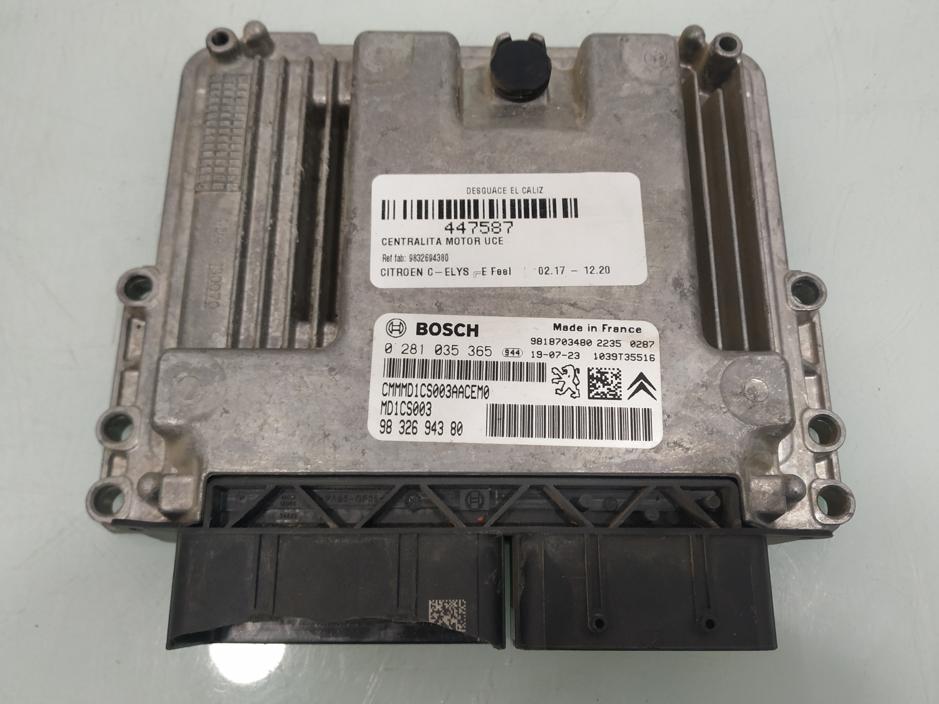 CITROËN C-Elysee 2 generation (2012-2017) Motorkontrolenhed ECU 9832694380 24910227