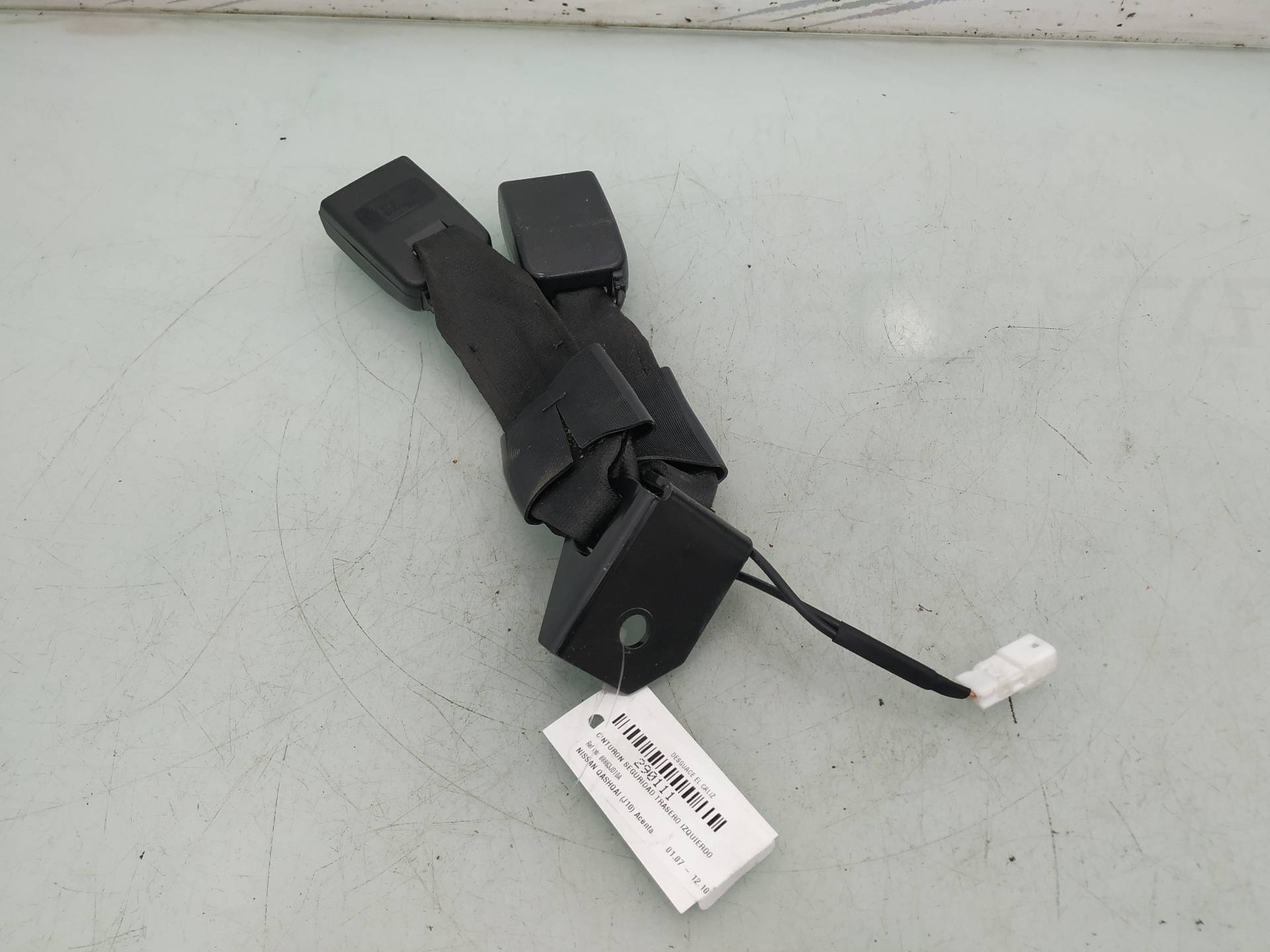 NISSAN Qashqai 1 generation (2007-2014) Rear Left Seatbelt 88863JD10A 18967698