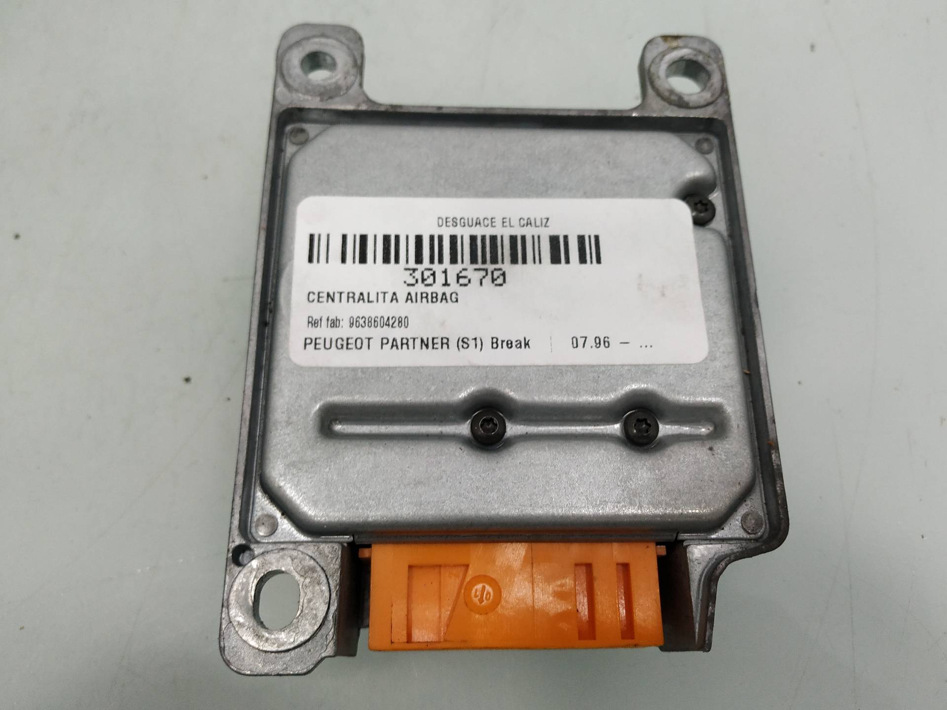 PEUGEOT Partner 1 generation (1996-2012) SRS Control Unit 9638604280 18981335