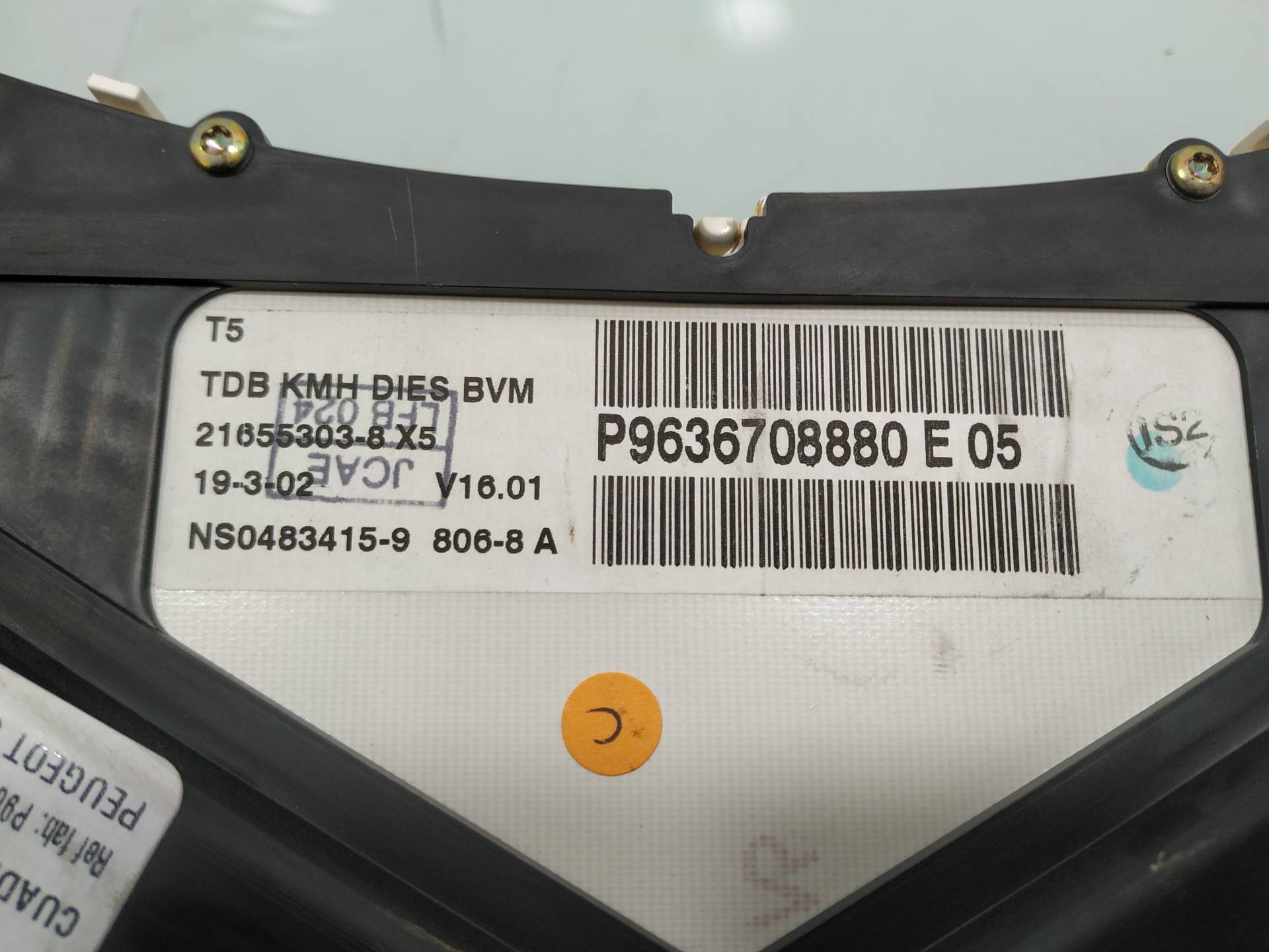 PEUGEOT 307 1 generation (2001-2008) Spidometras (Prietaisų skydelis) P9636708880E 21066220