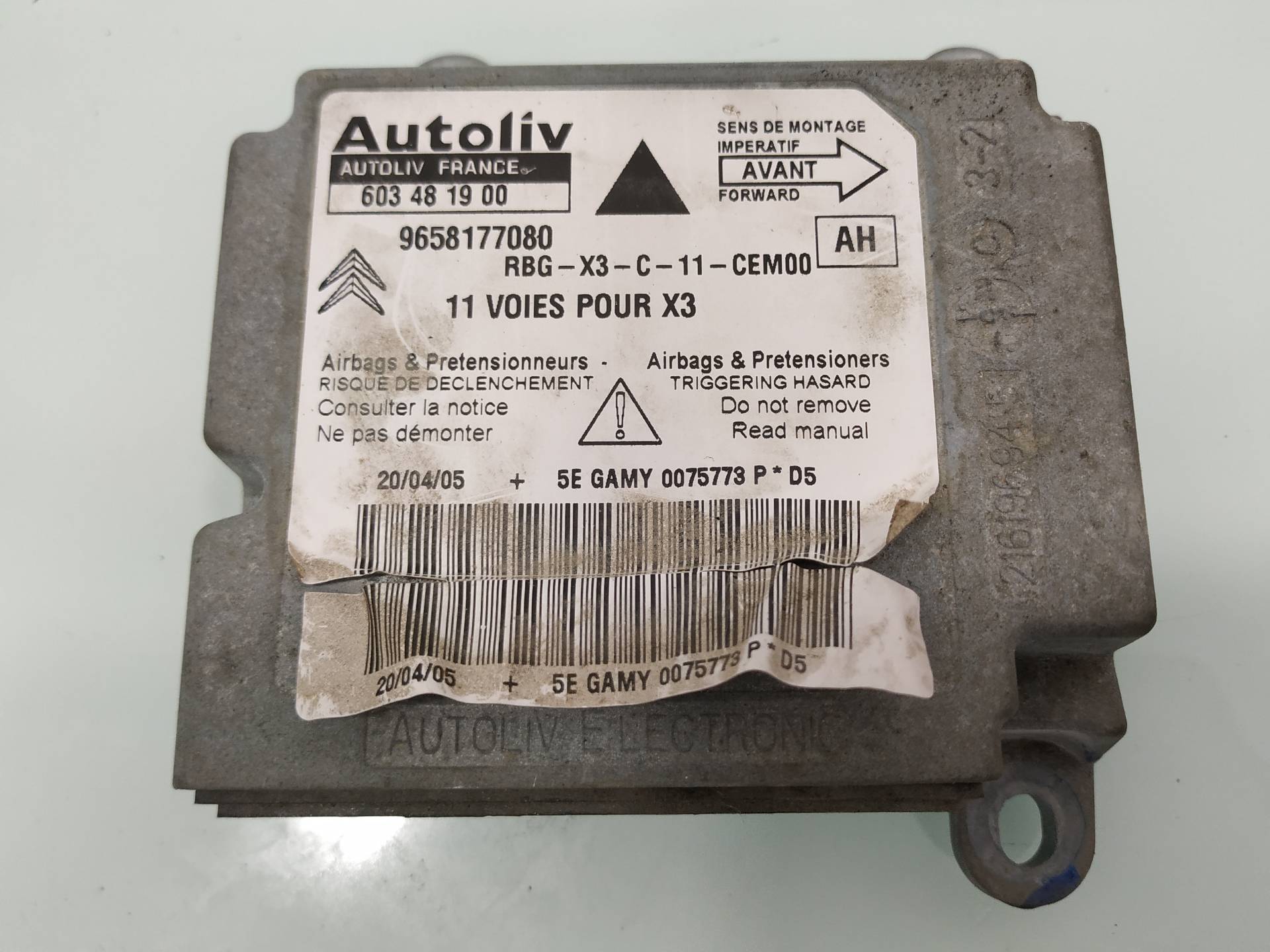 CITROËN C5 1 generation (2001-2008) Unitate de control SRS 9658177080 19183063