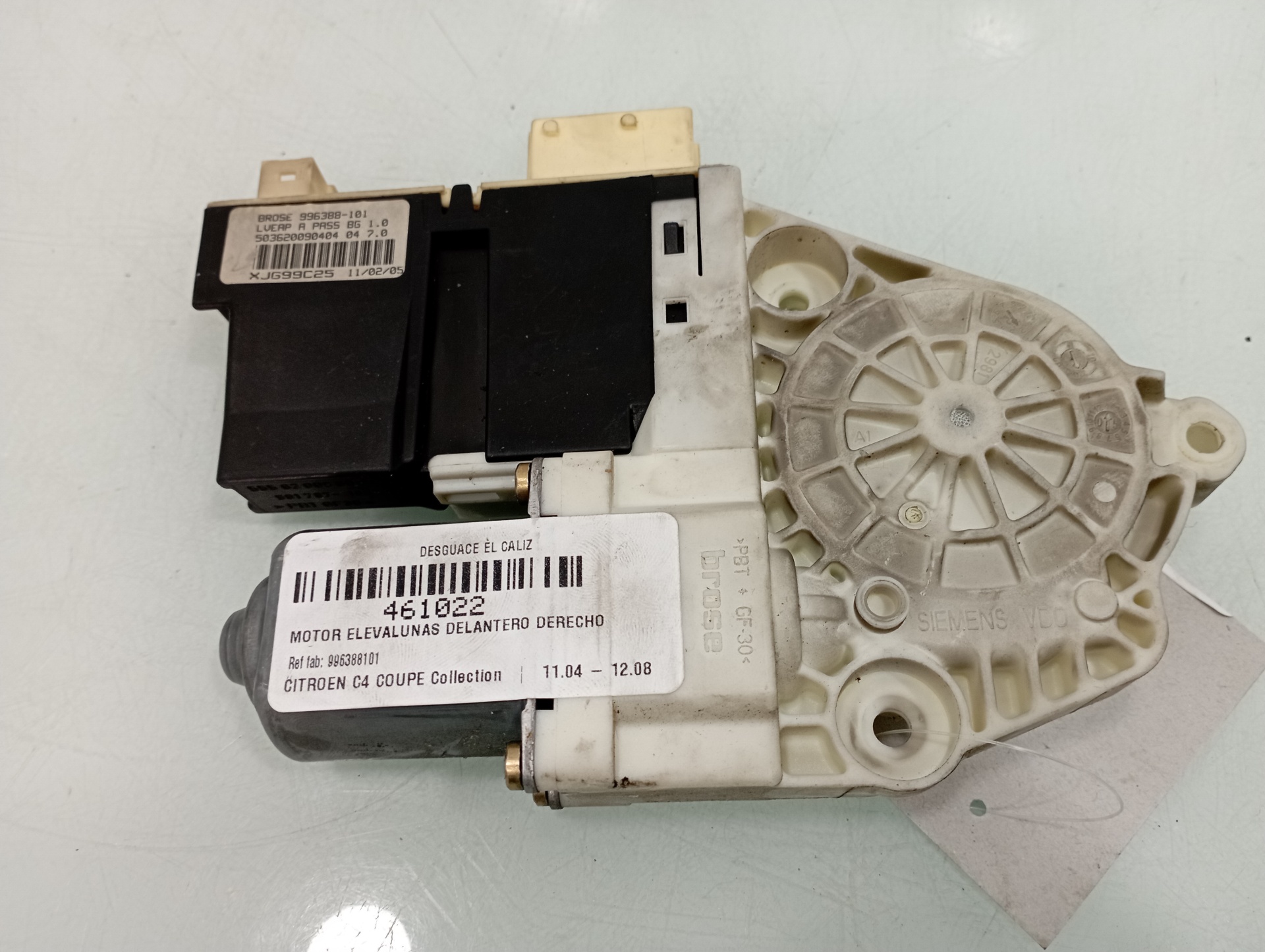 CITROËN C4 1 generation (2004-2011) Motor de control geam ușă dreapta față 996388101 24915329