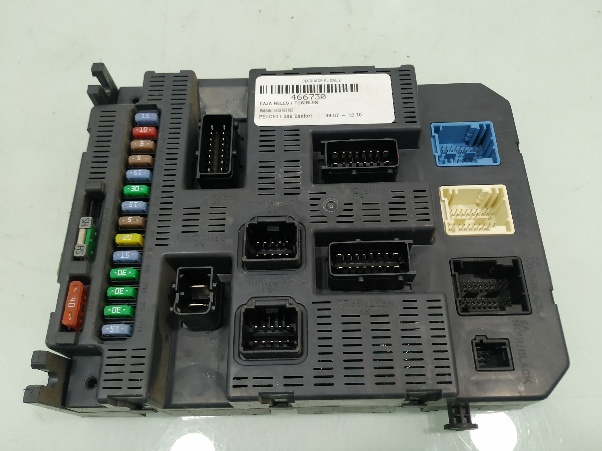 PEUGEOT 308 T7 (2007-2015) Fuse Box 9663798180 24916035