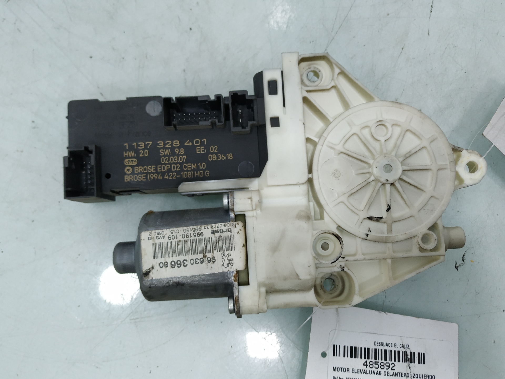 PEUGEOT 407 1 generation (2004-2010) Front Left Door Window Regulator Motor 9663036680 26954847