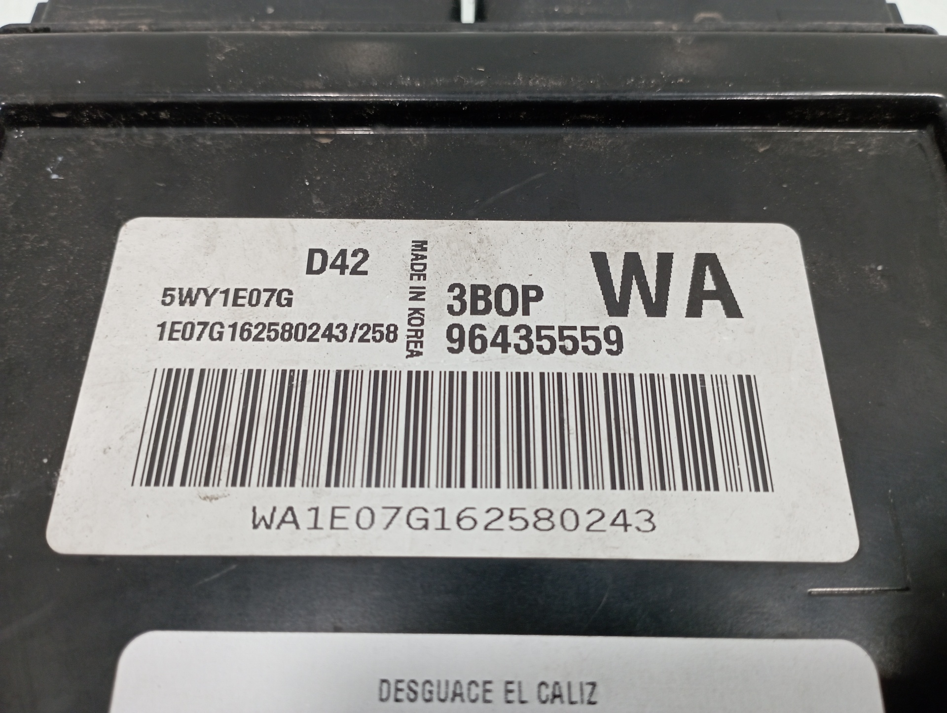 DAEWOO Kalos 1 generation (2002-2020) Calculateur d'unité de commande du moteur 96435559 19106539