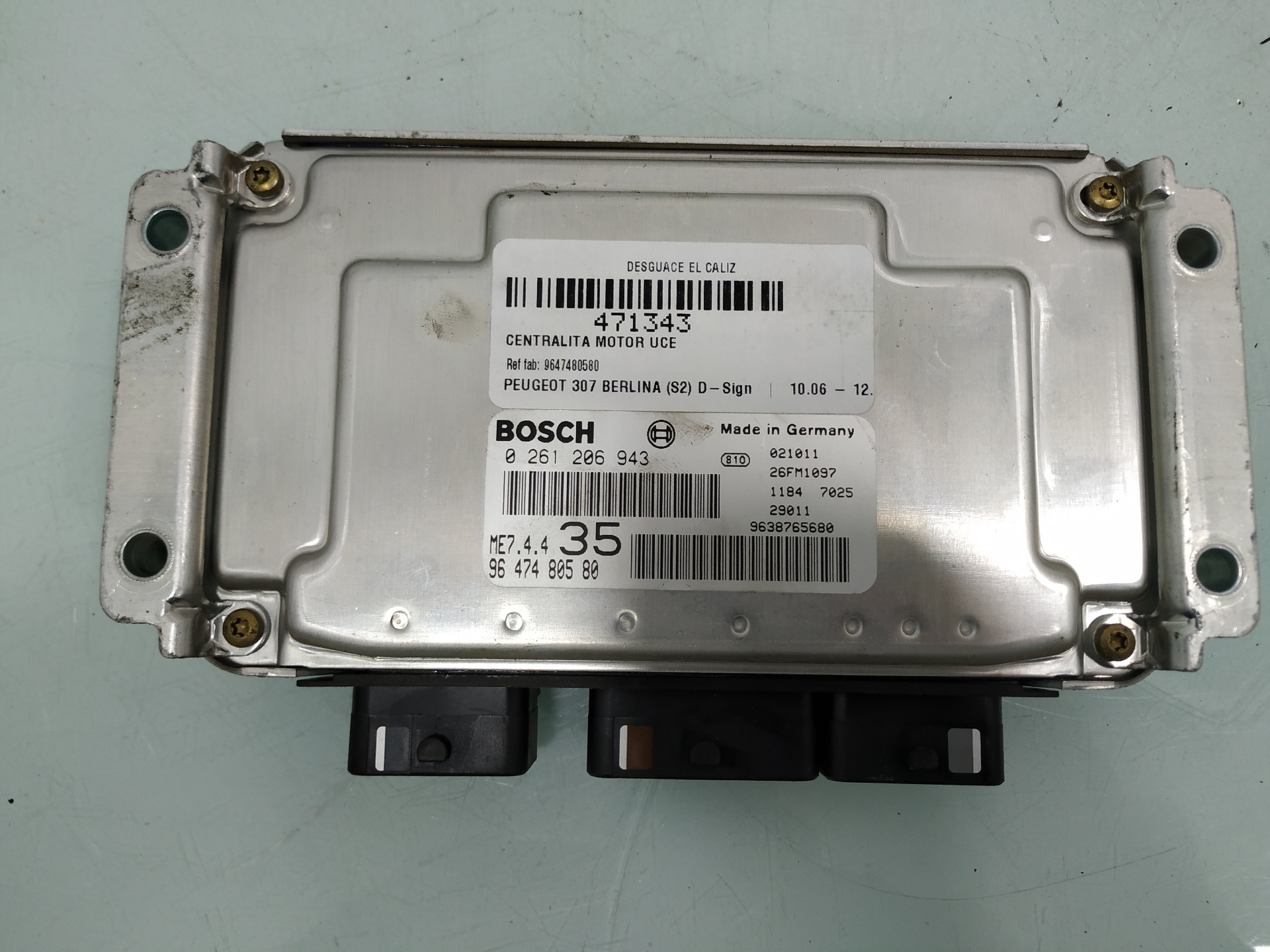 PEUGEOT 307 1 generation (2001-2008) Unitate de control motor 9647480580 24920961