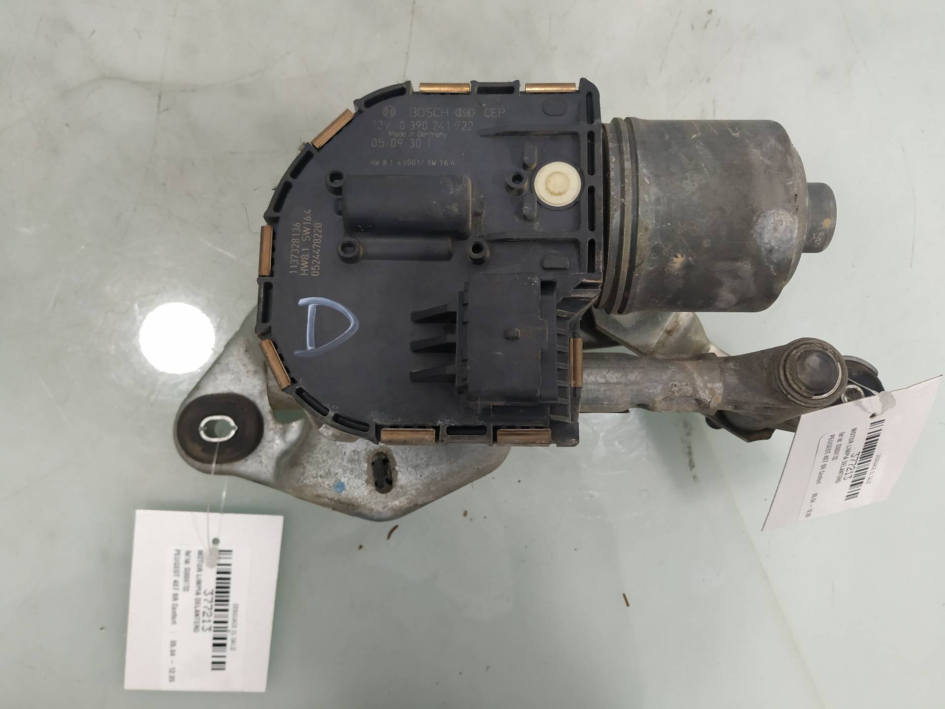 Motor limpia delantero 9HY 0390241722 de Peugeot 407 (6d_) 2004-2010 con 245000 km - pieza usada