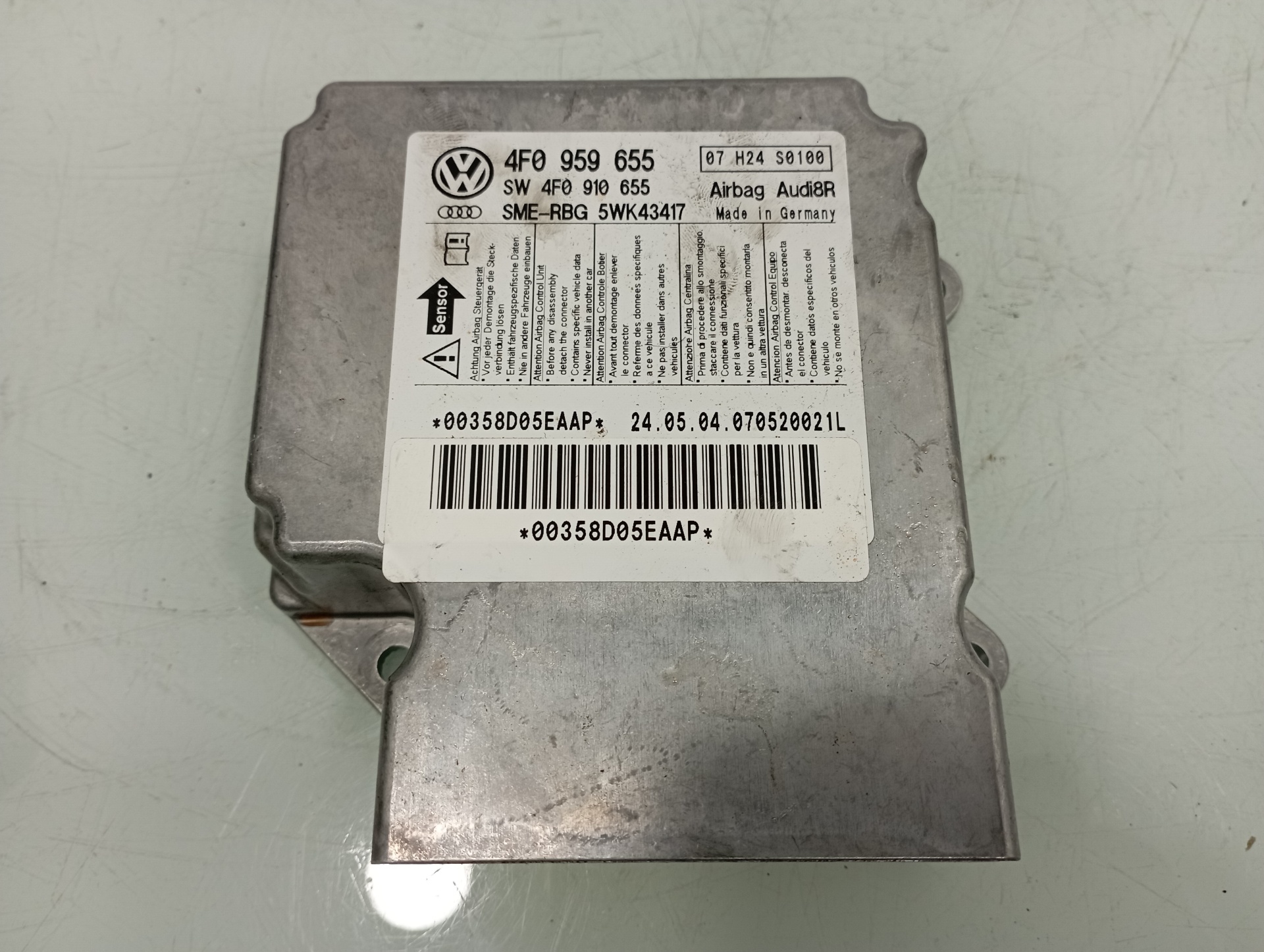 AUDI A6 C6/4F (2004-2011) SRS Control Unit 4F0959655 19111641