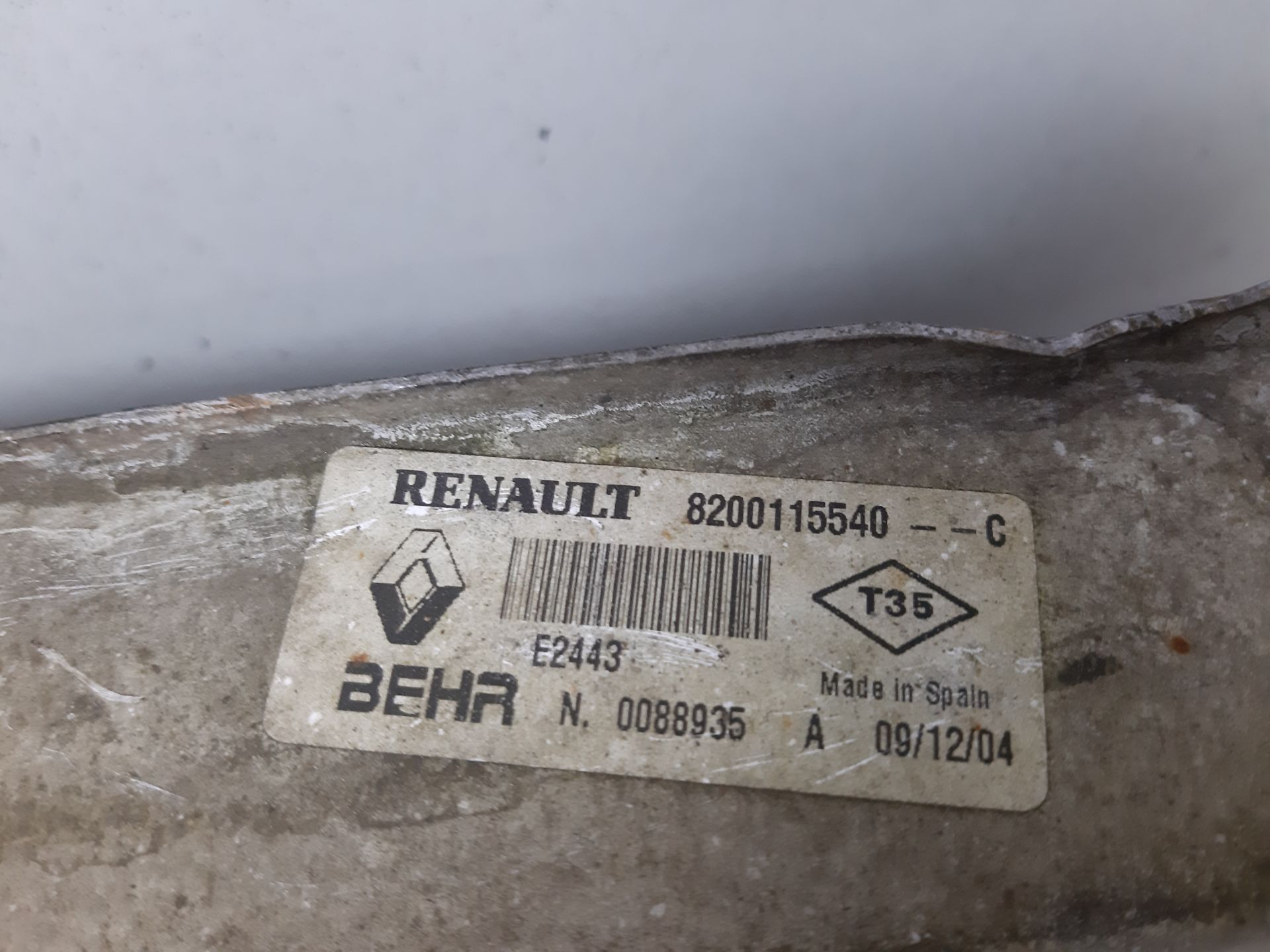 Intercooler YD25DDTI 8200115540 de Renault Scénic ii (jm0/1_) 2003-2006 - pieza usada