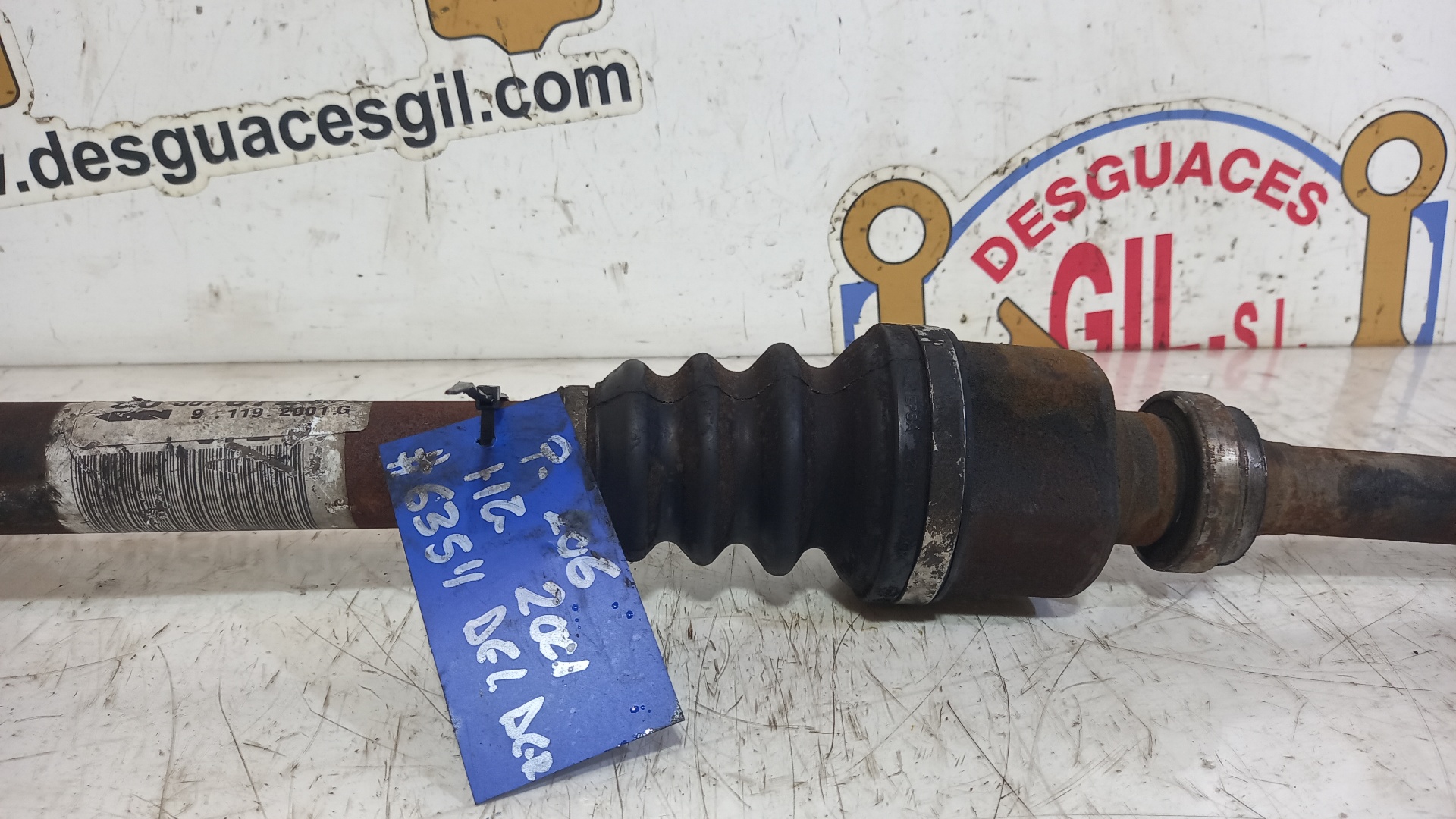 Transmisión delantera derecha A20A3 9630767280 de Peugeot 206 hatchback (2a/c) 1998-2002 - pieza usada