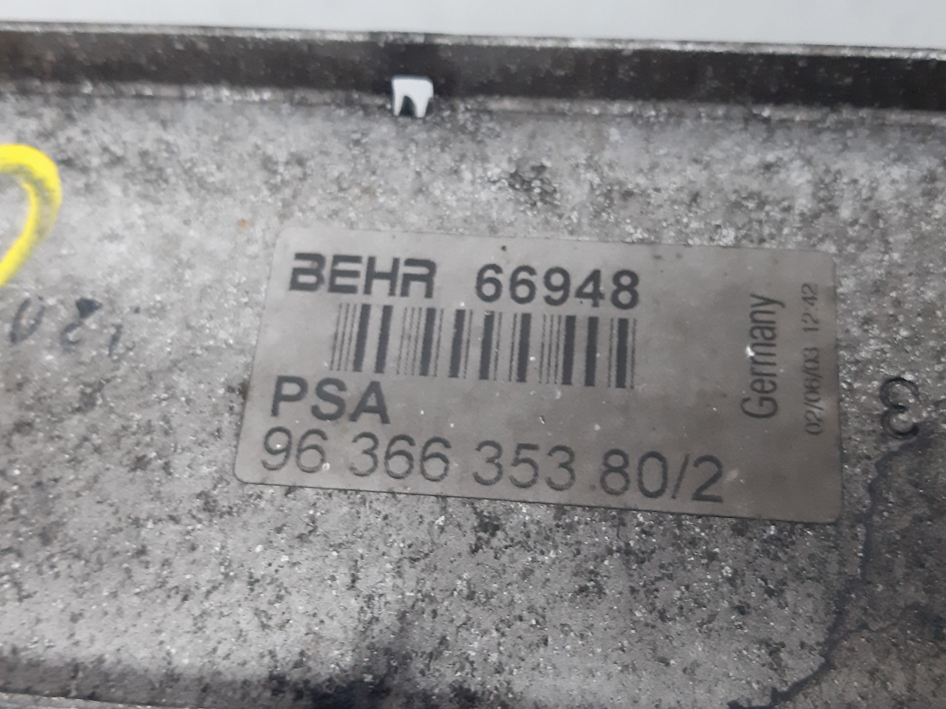 Intercooler RHS 9636635380 de Peugeot 307 (3a/c) 2004-2009 - pieza usada