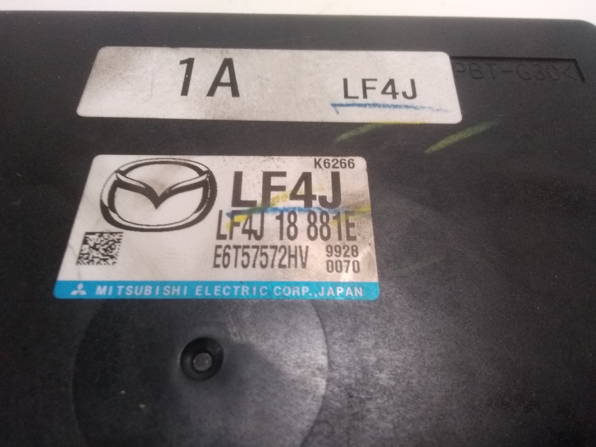 MAZDA 6 GH (2007-2013) Motorkontrollenhet ECU LF4J18881E+ 20621692