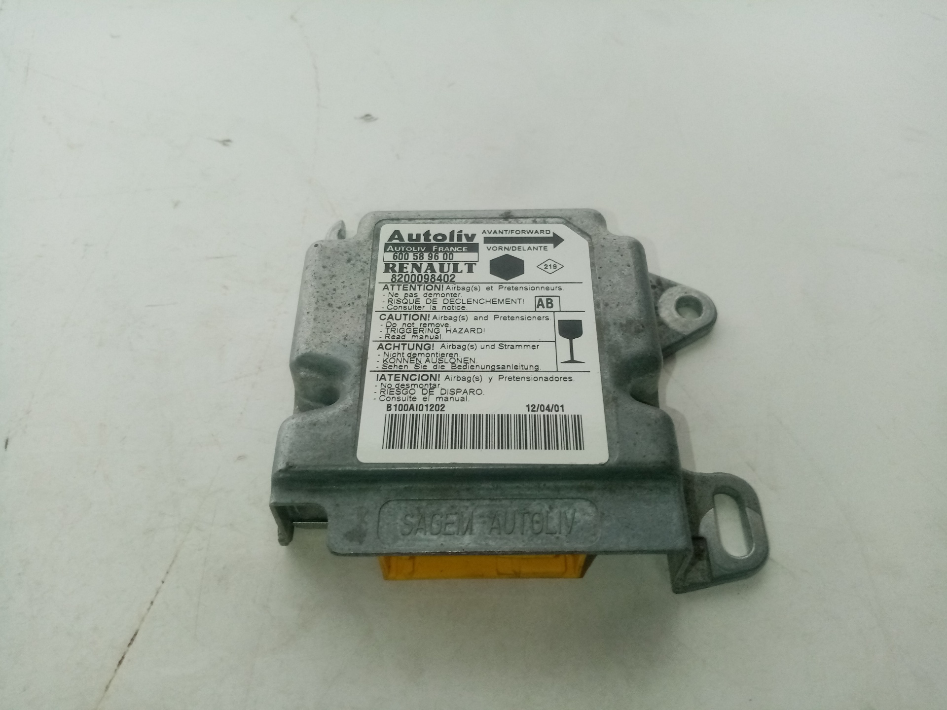 RENAULT Kangoo 1 generation (1998-2009) SRS kontrollenhet 8200098402, 8200098402, 8200098402 23645600