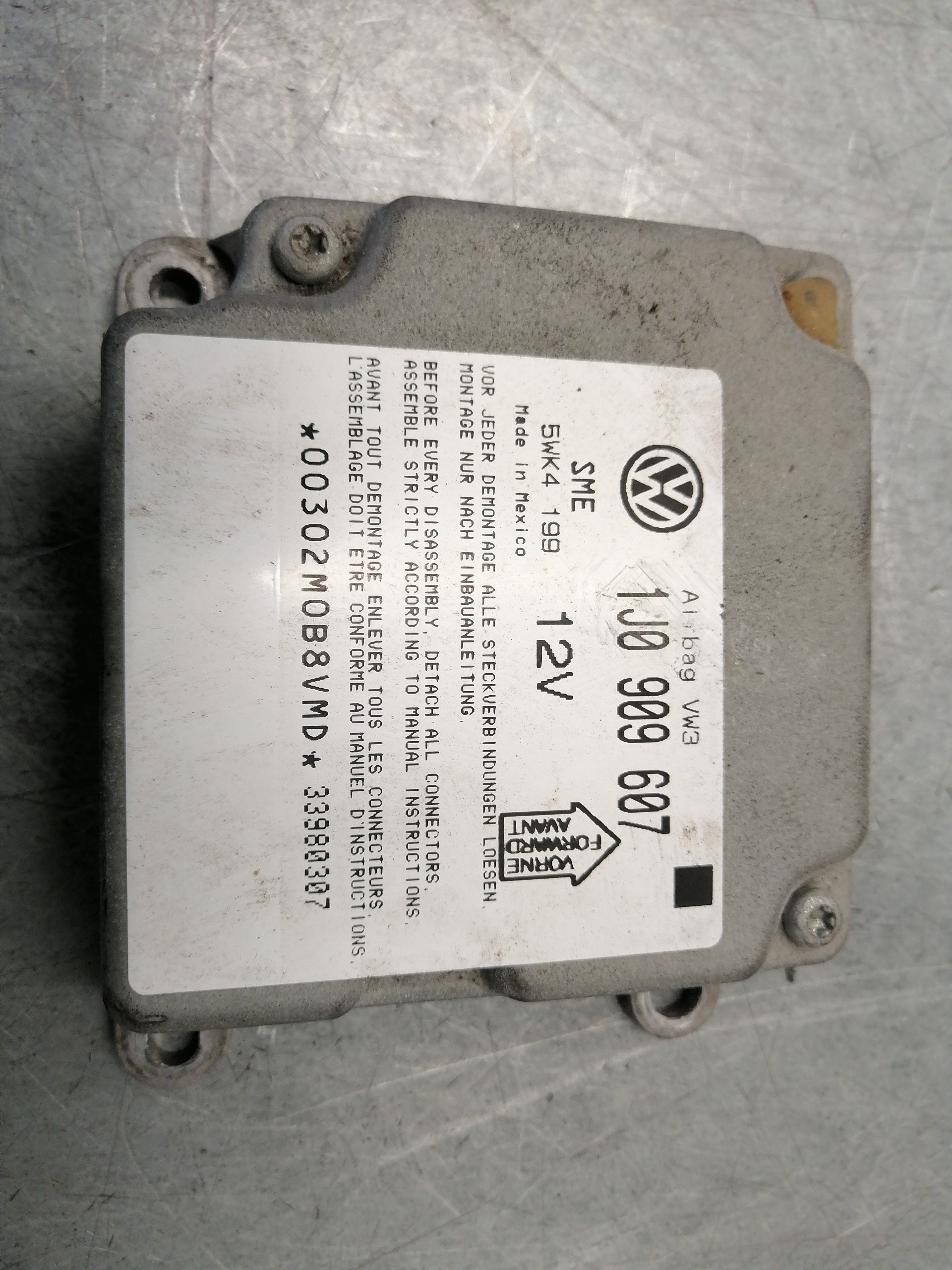 VOLKSWAGEN Passat B5 (1996-2005) SRS Control Unit 1J0909607+ 20127862