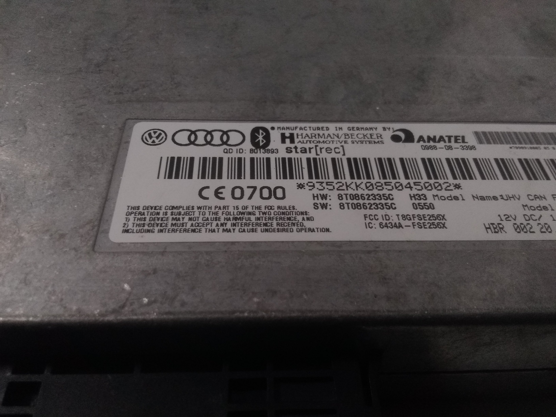 AUDI A5 8T (2007-2016) Other Control Units 8T0862335C,8T0862335C,8T0862335C,8T0862335C+8T0862335C 23645273